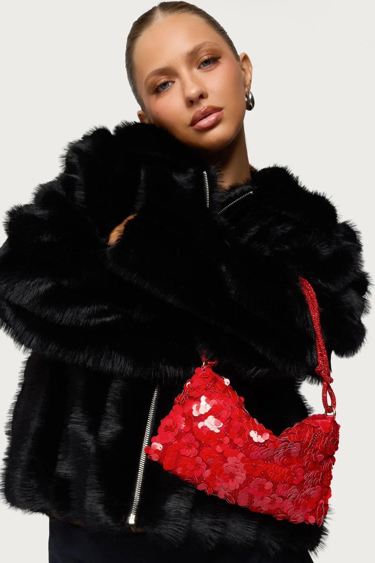 Glam Sequin & Bead Flower Bag
