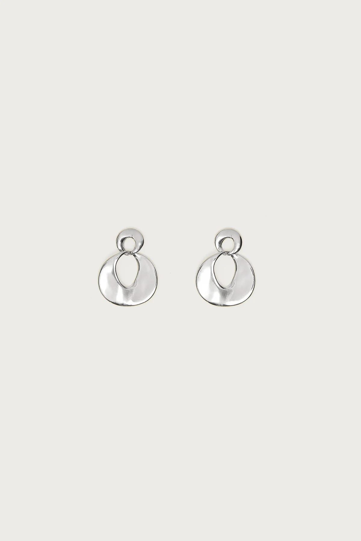 Double Disc Stud Earrings - Image 2