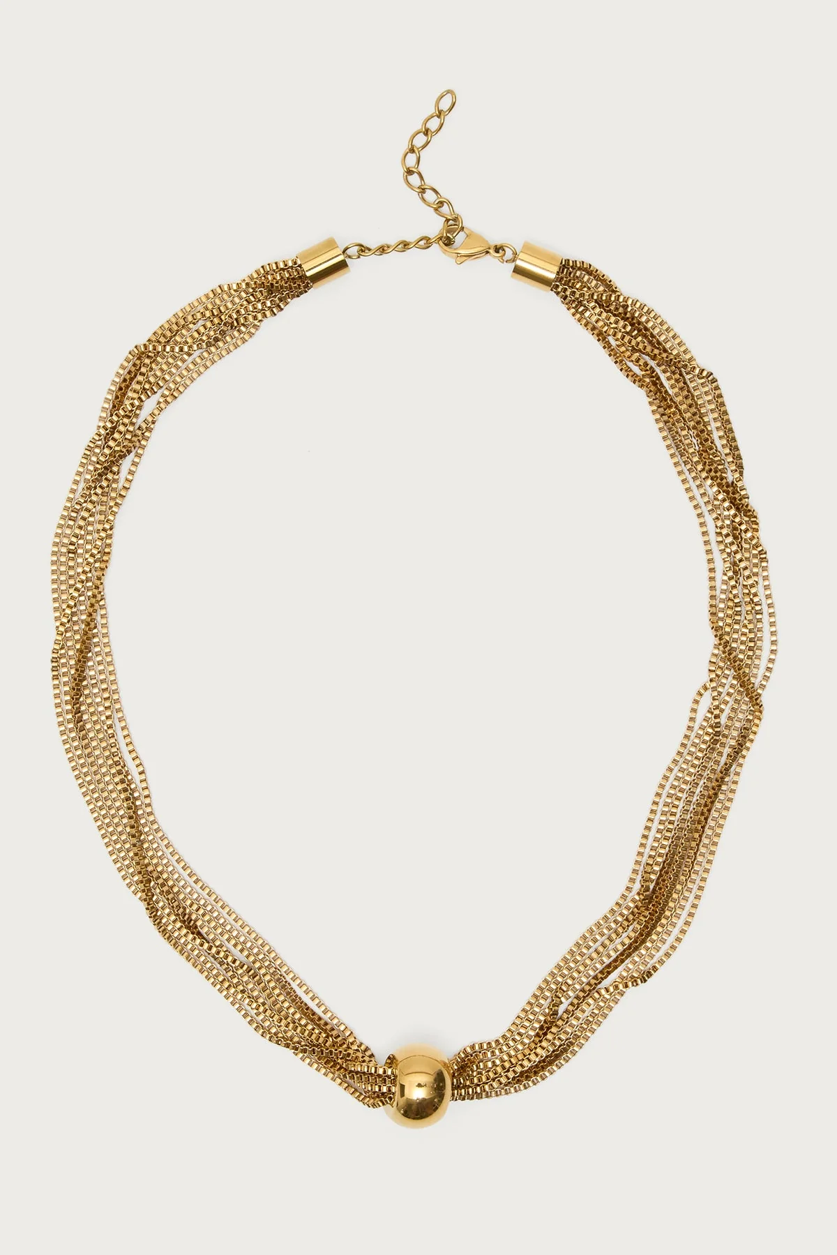 Layered Chain Ball Pendant Necklace - Image 2