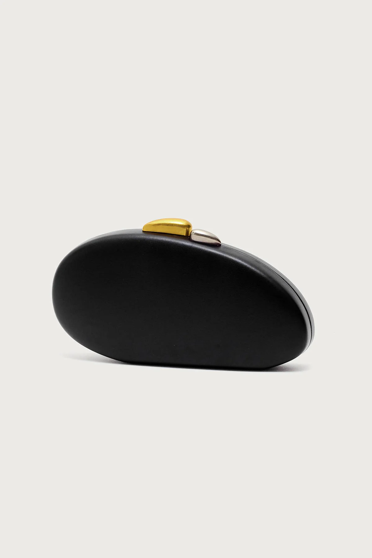 Abstract Oval Mixed Metal Clutch Bag - Image 2