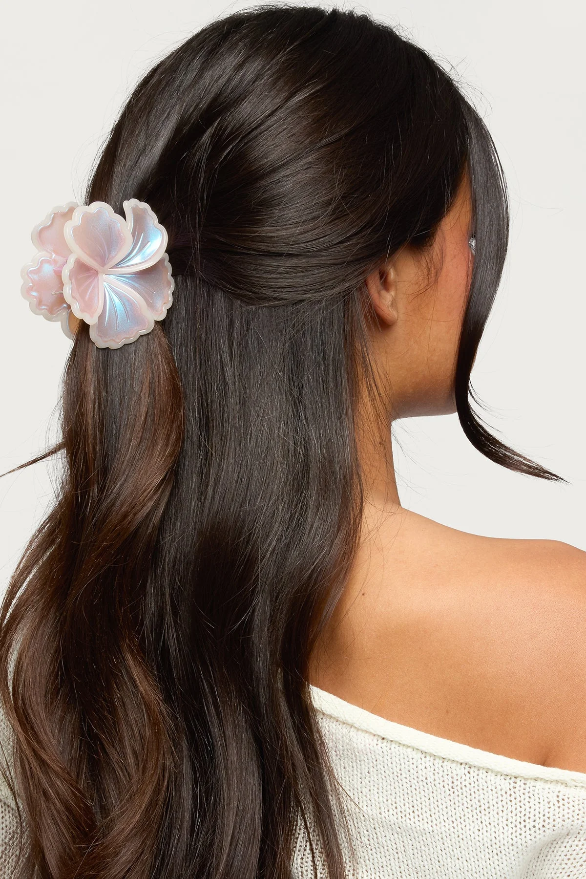Iridescent Flower Claw Clip