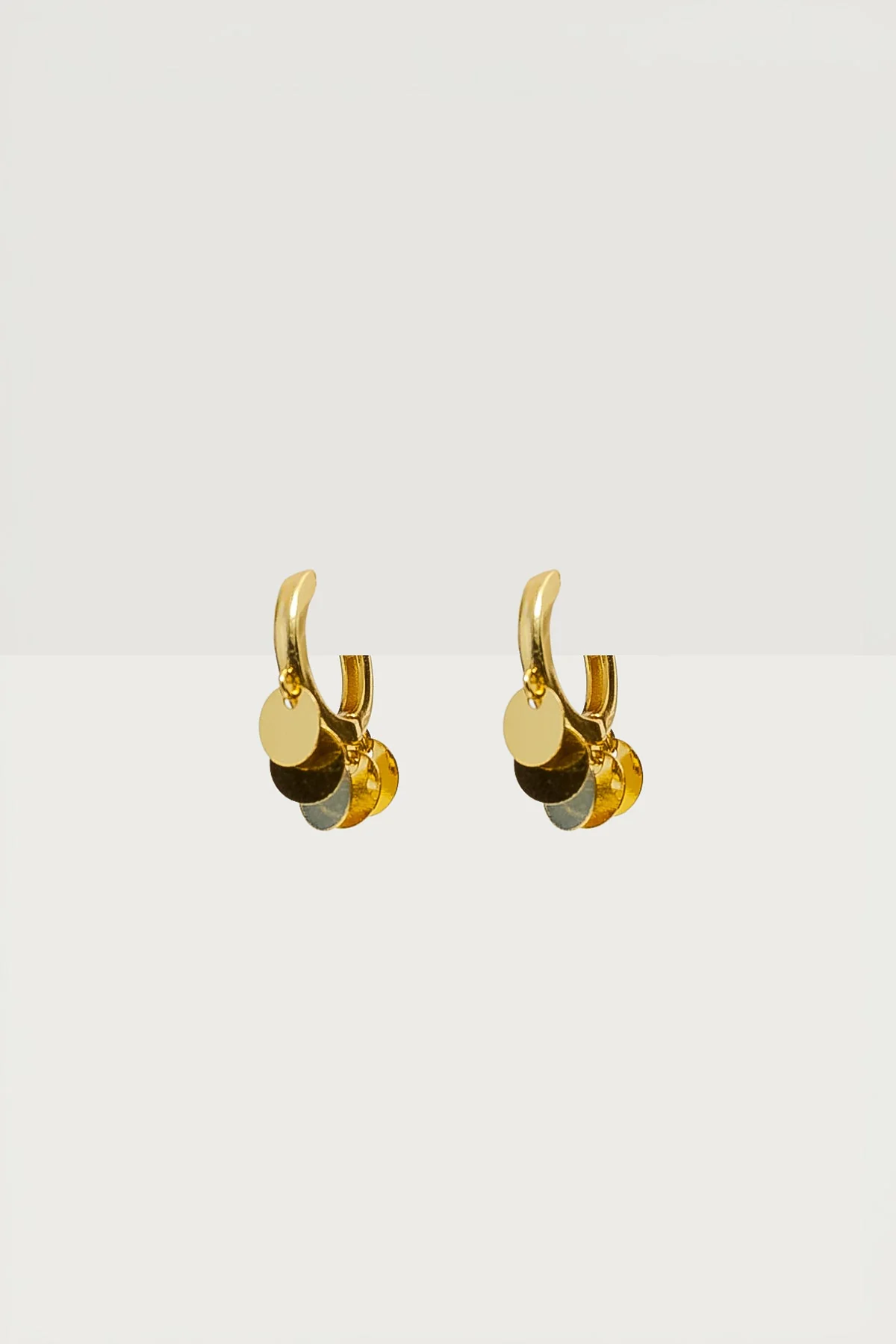 Disc Huggy Hoop Earrings - Image 2