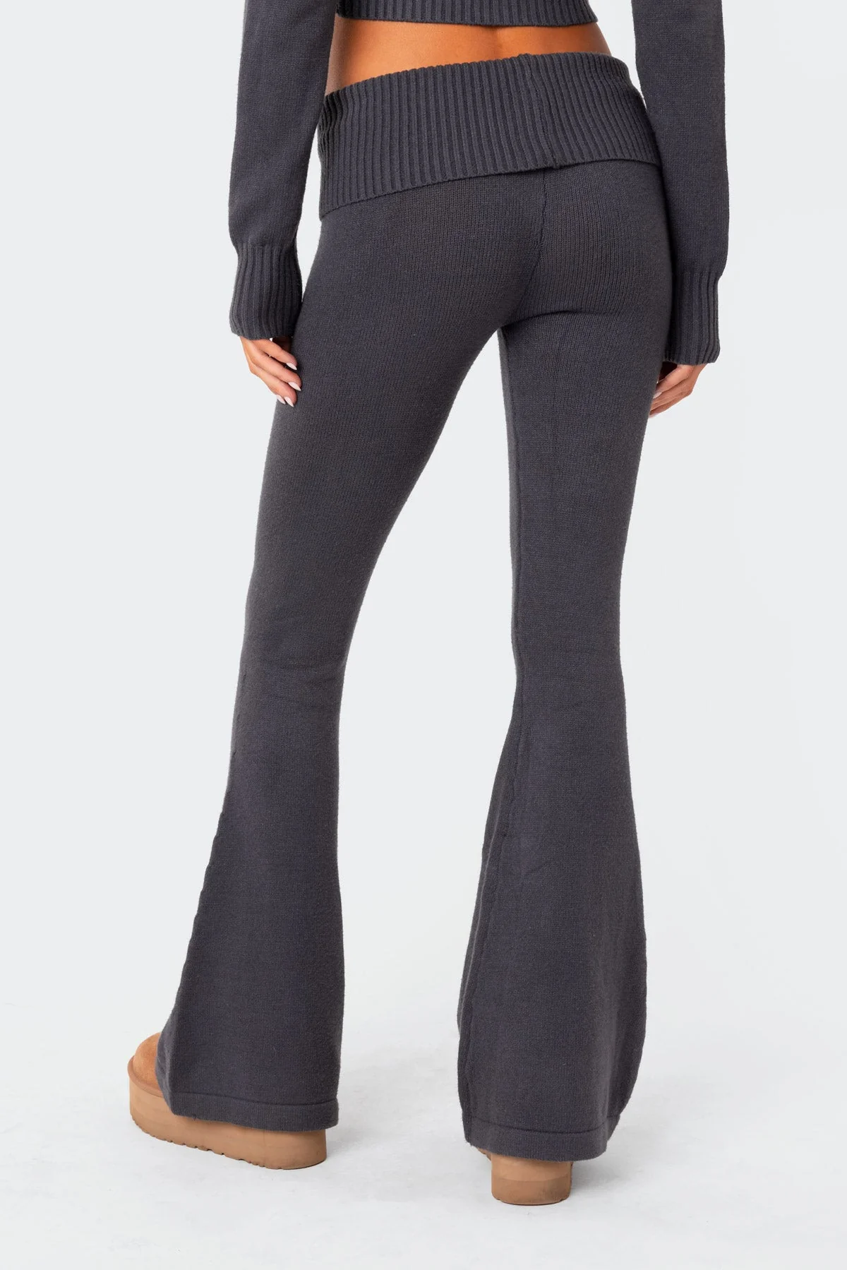 Desiree Knitted Low Rise Fold Over Trousers - Image 4