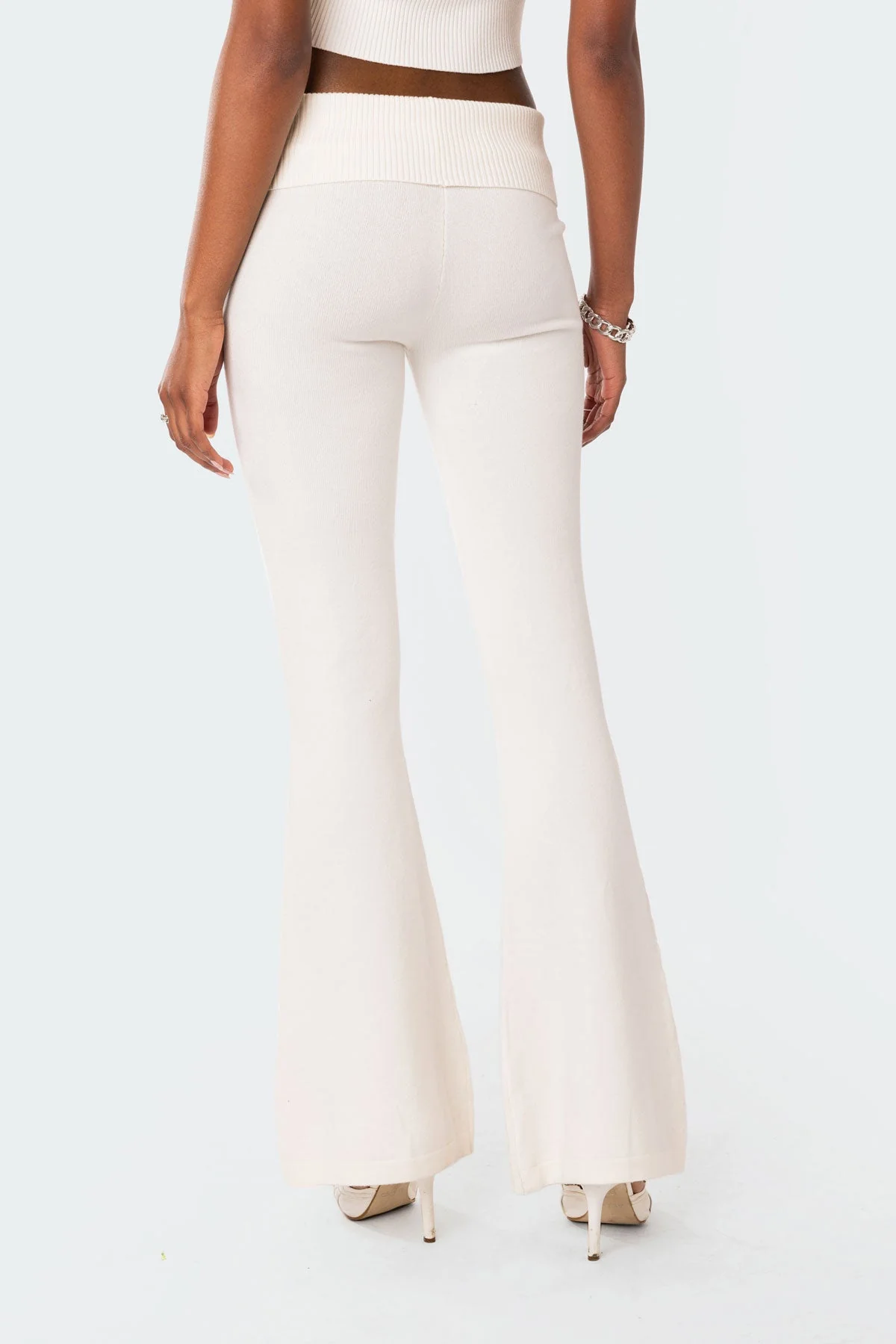 Desiree Knitted Low Rise Fold Over Trousers - Image 4