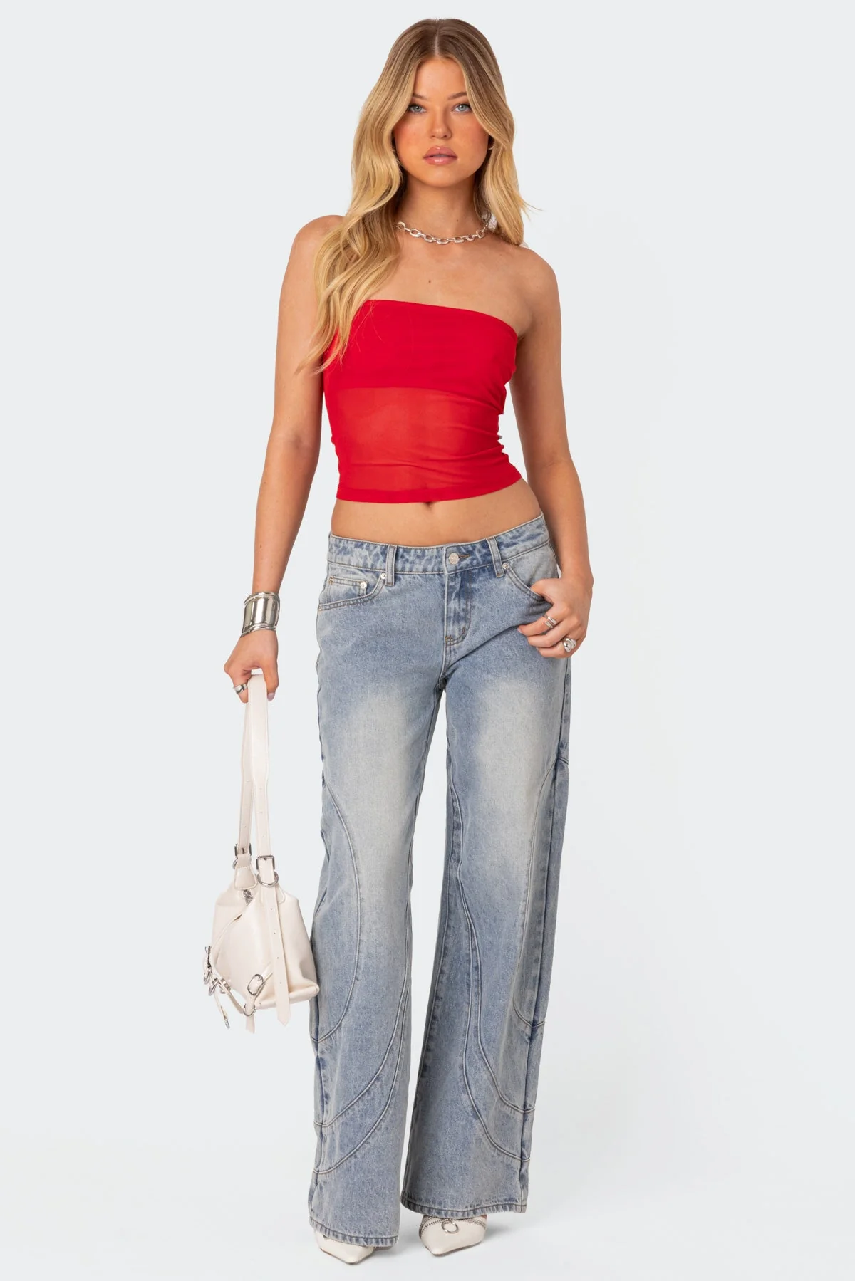 Celestia Sheer Mesh Tube Top - Image 2