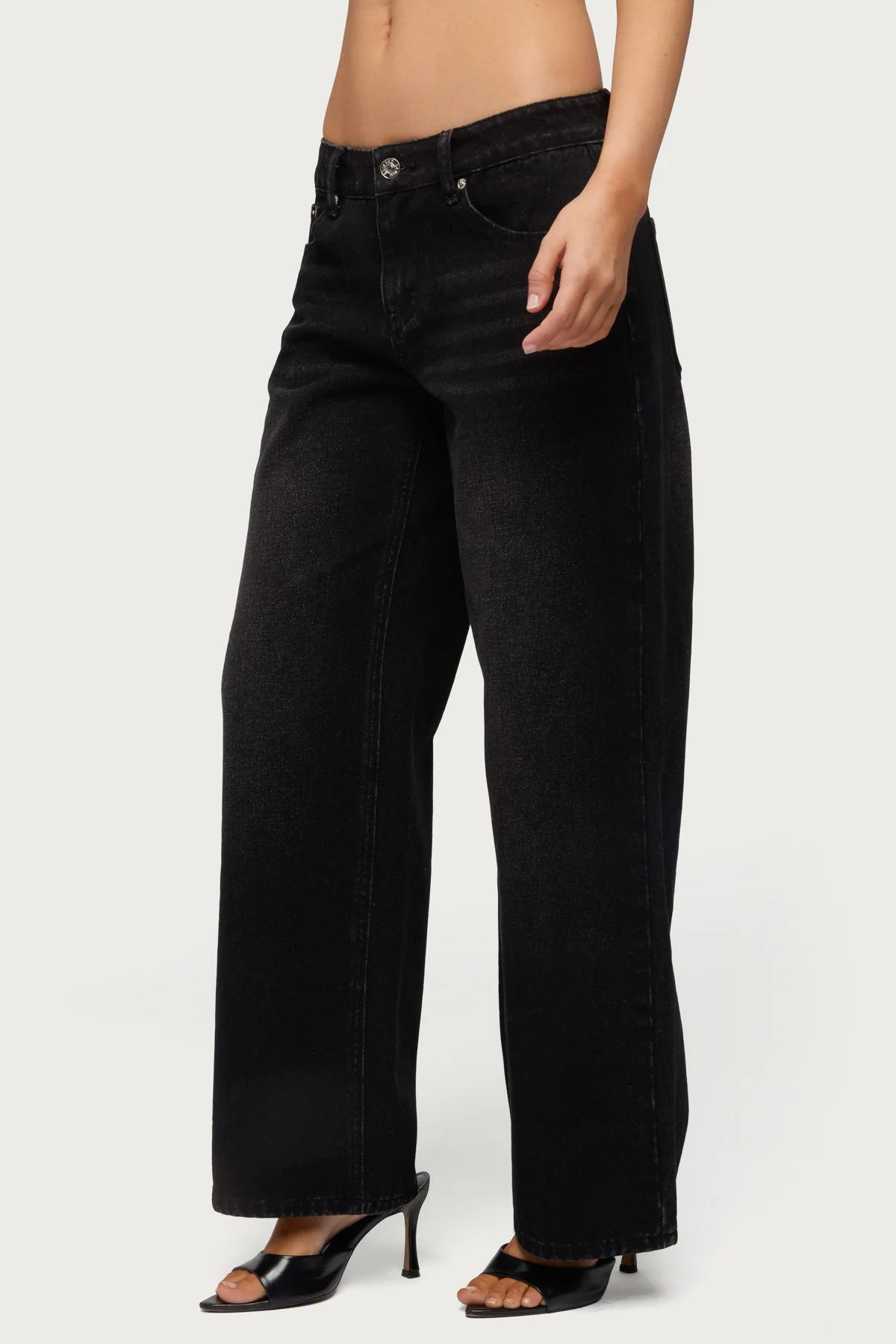 Petite Raelynn Washed Low Rise Baggy Jeans - Image 4