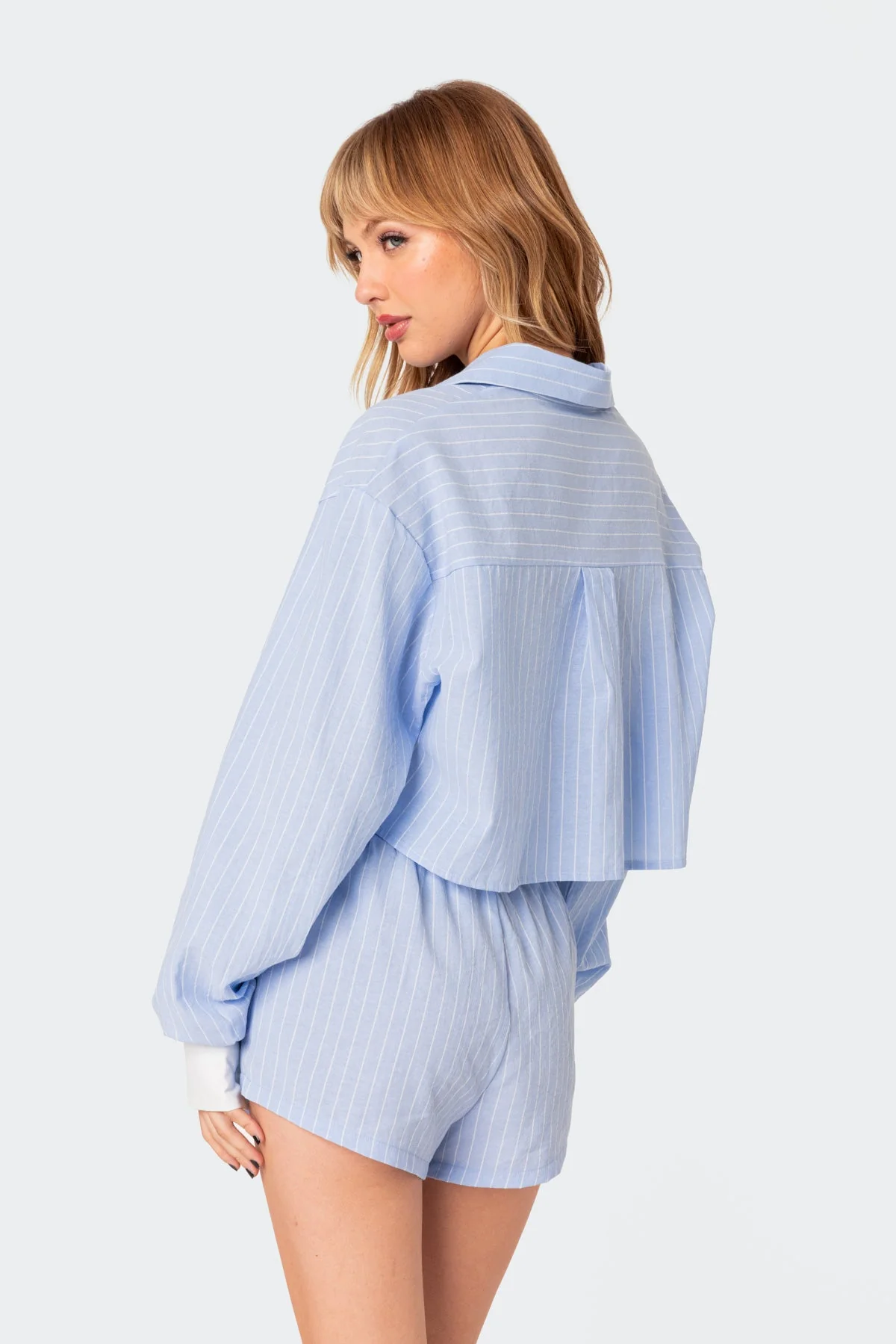 Lea Cropped Button Up Shirt - Image 5
