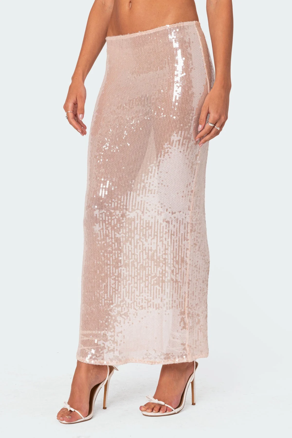 Riki Sheer Sequin Maxi Skirt - Image 3