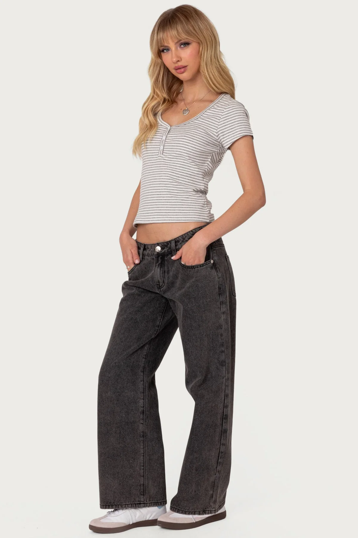 Kady Striped Henley T Shirt - Image 4