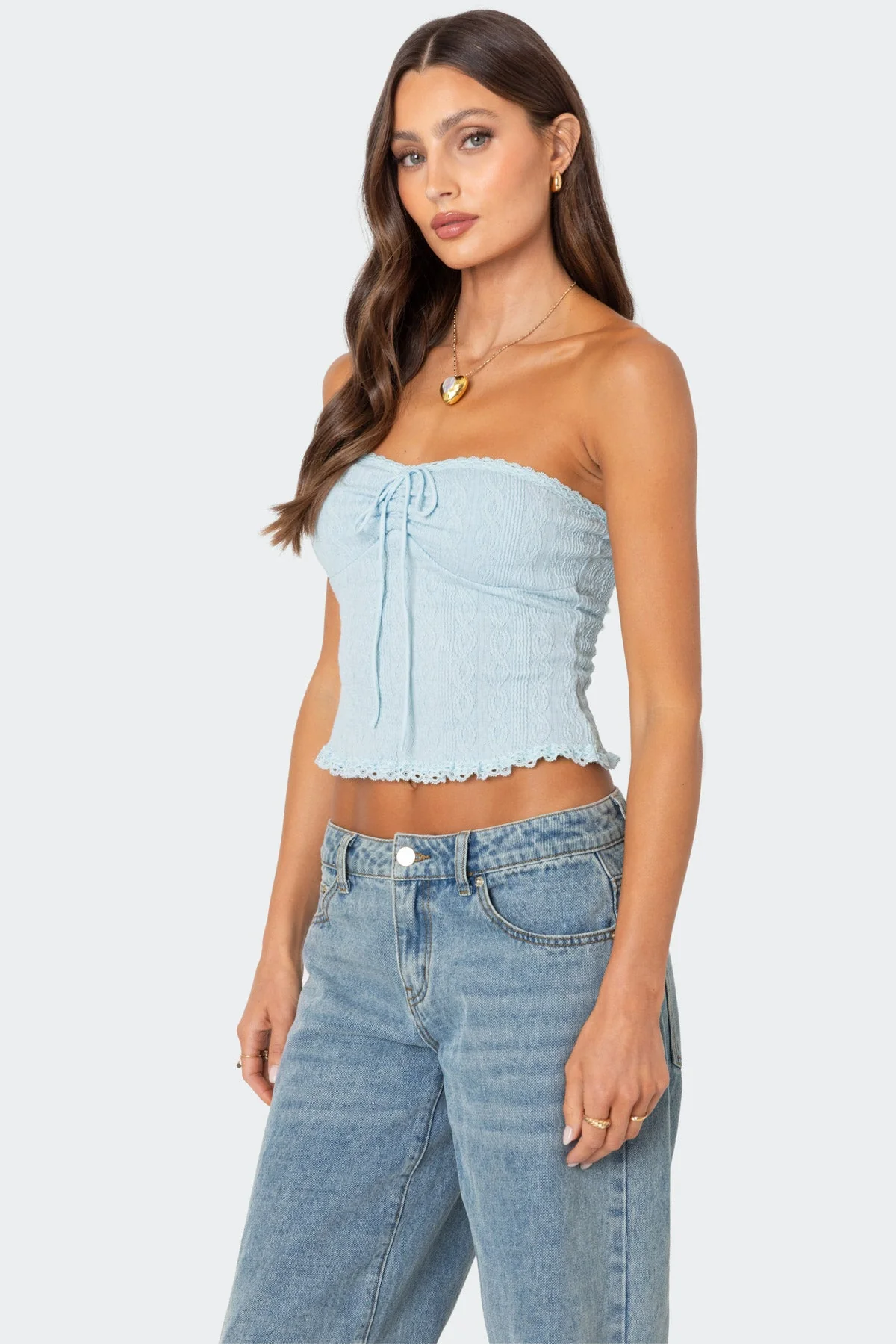 Lacey Knit Tube Top - Image 3