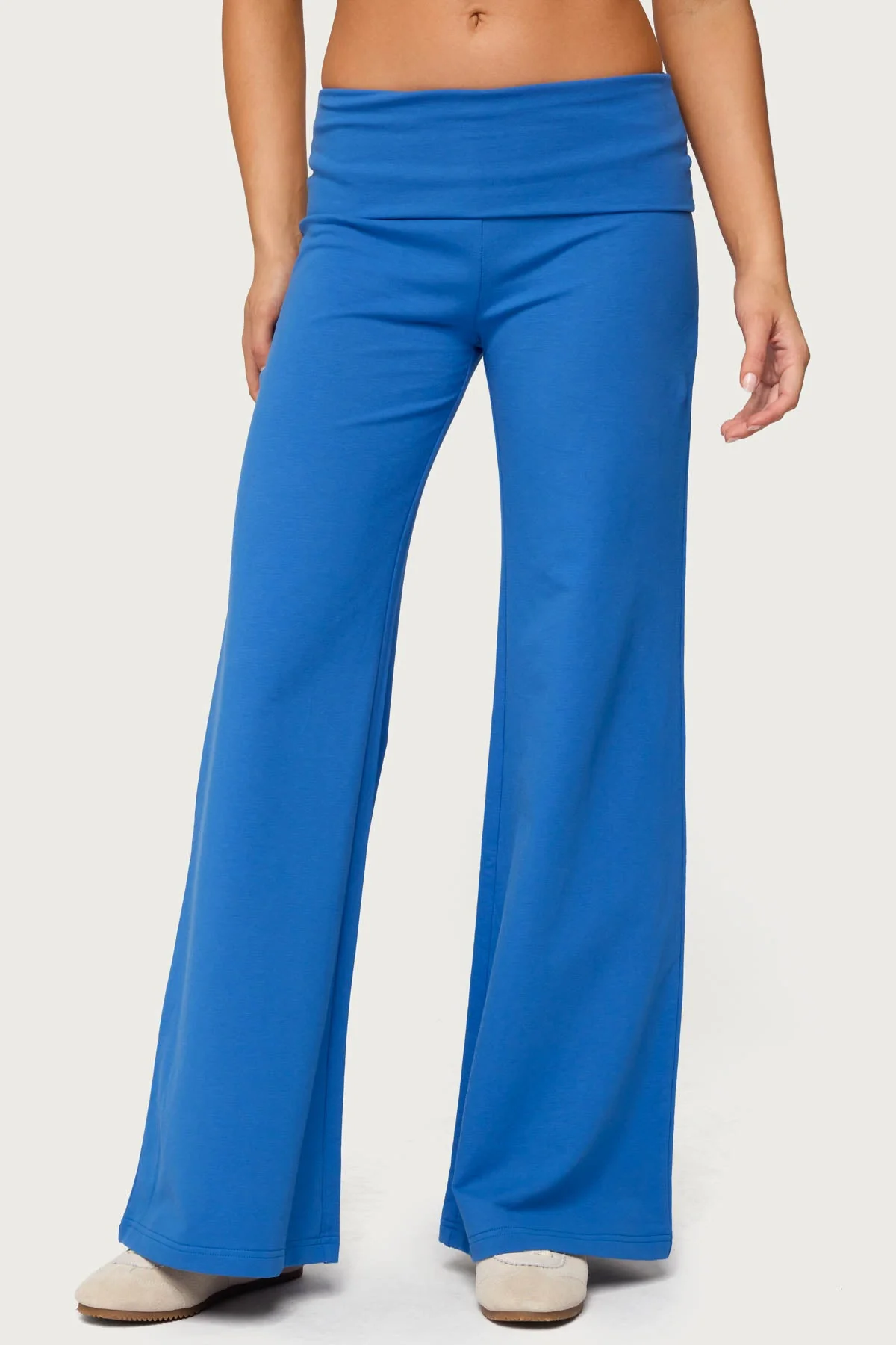 Wide Leg Foldover Trousers - Image 2