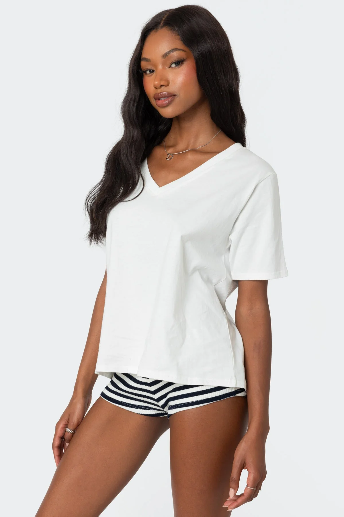Loose Fit V Neck T Shirt - Image 3