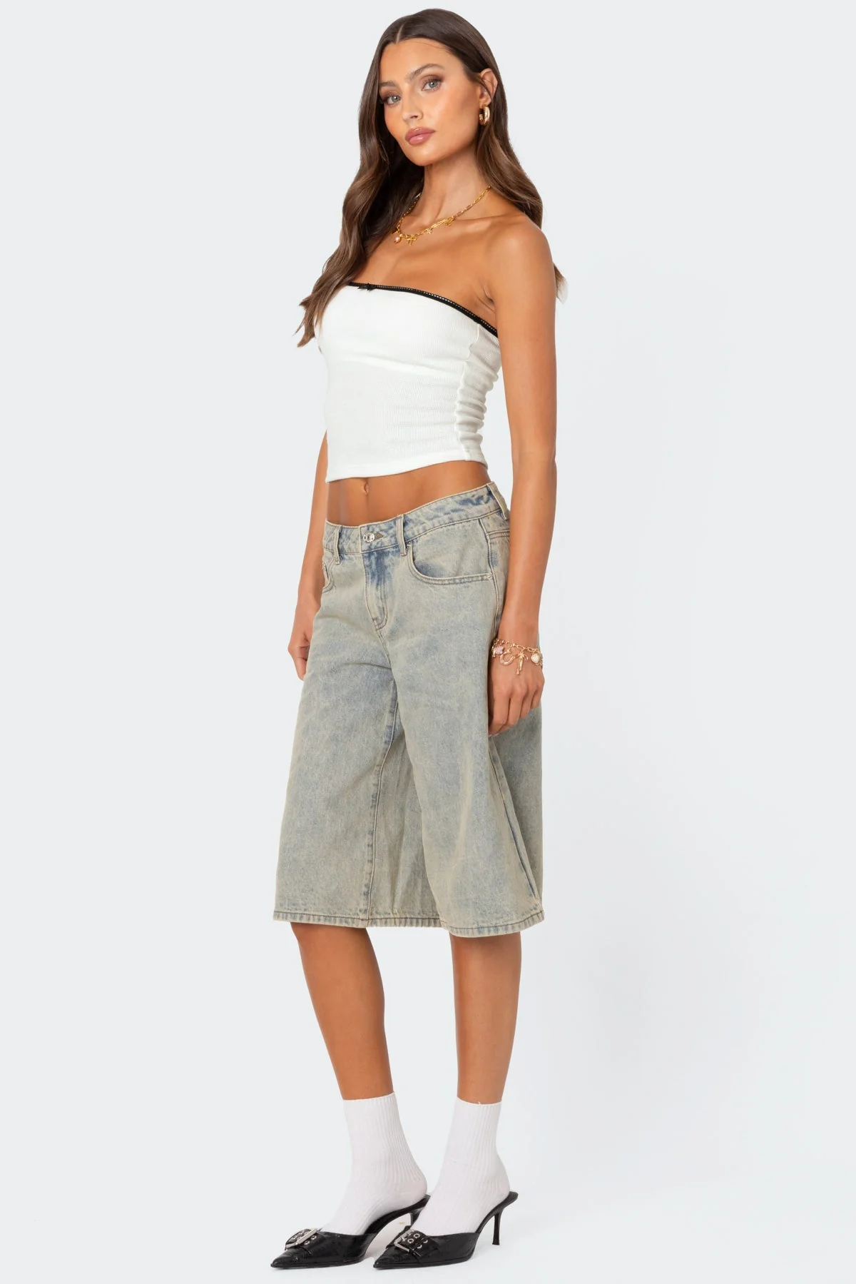 Built In Bra Waffle Tube Top - Image 3