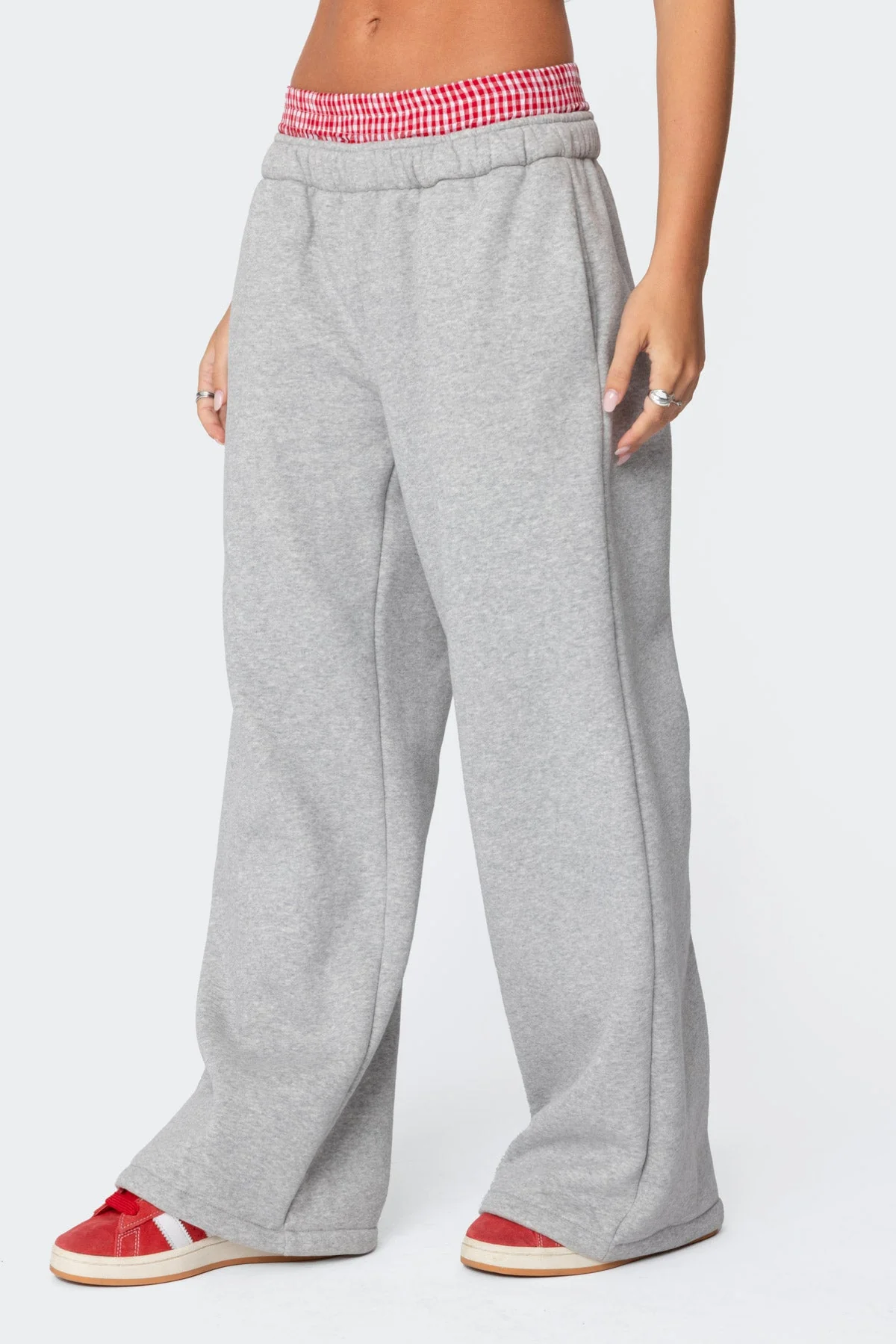 Gingham Boxer Detail Joggers - Image 3