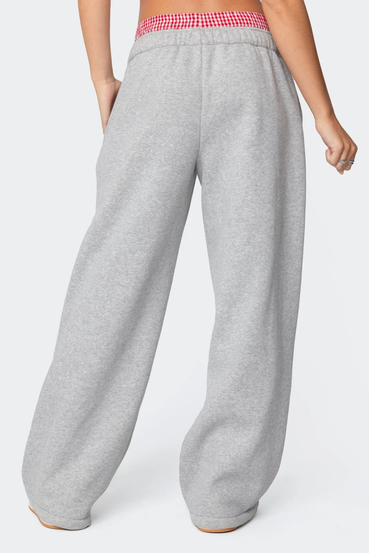 Gingham Boxer Detail Joggers - Image 4