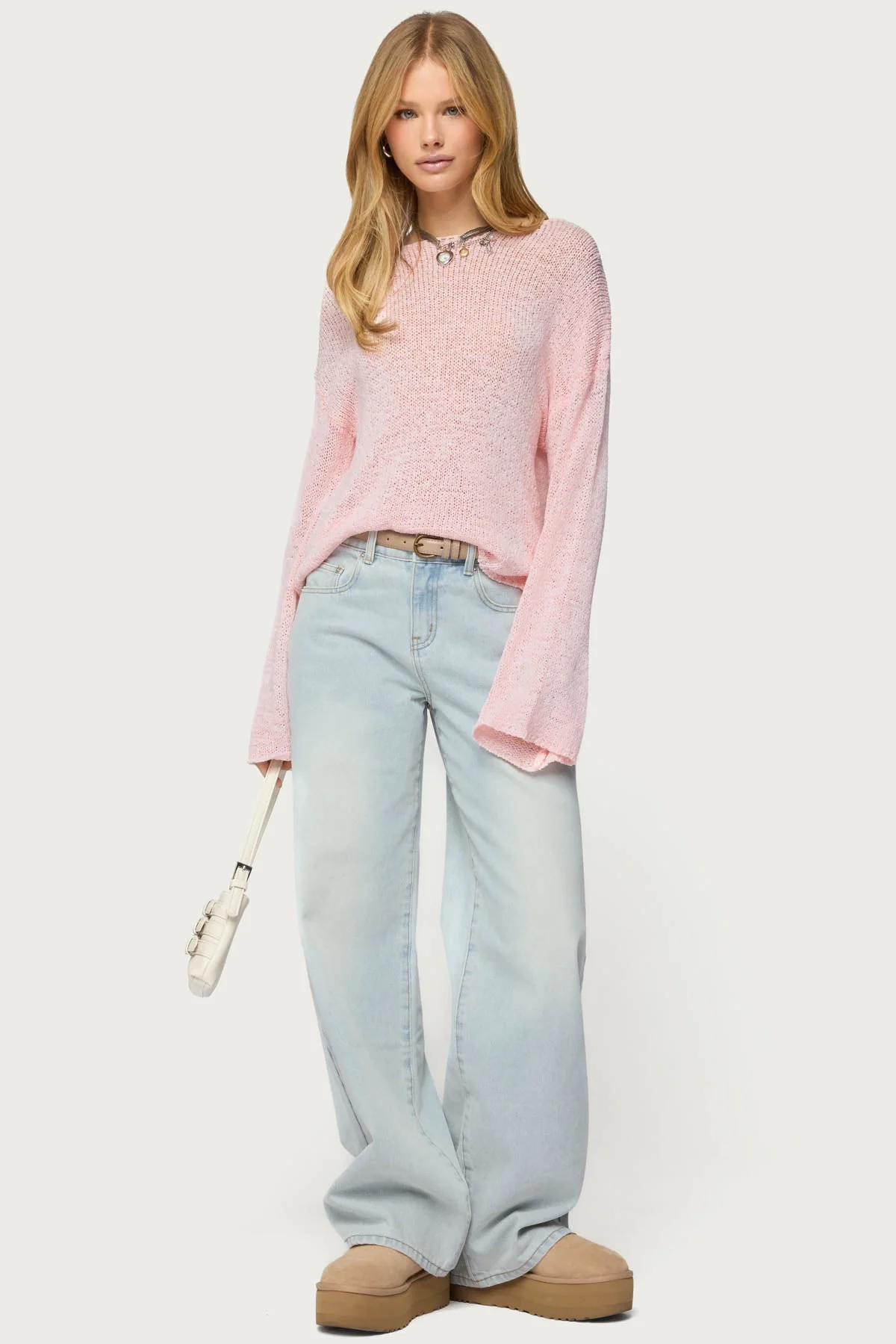Drop Shoulder Light Knit Sweater - Image 2