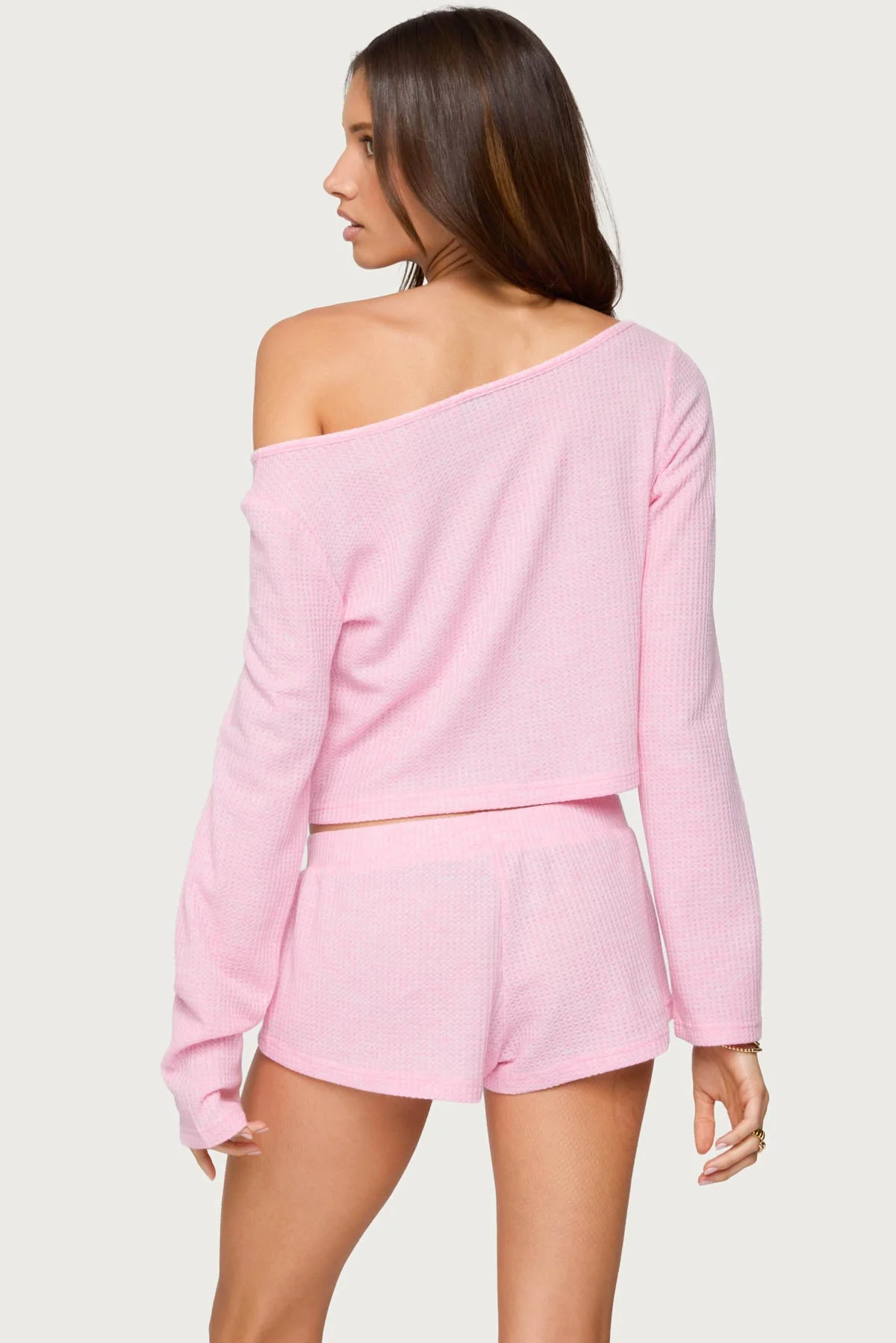 Teddy Cropped Waffle Top - Image 4