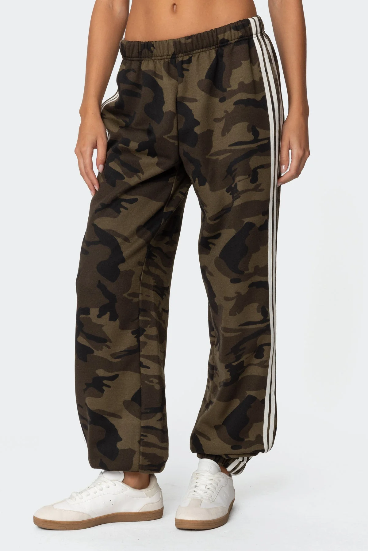 Camo Contrast Striped Joggers - Image 2