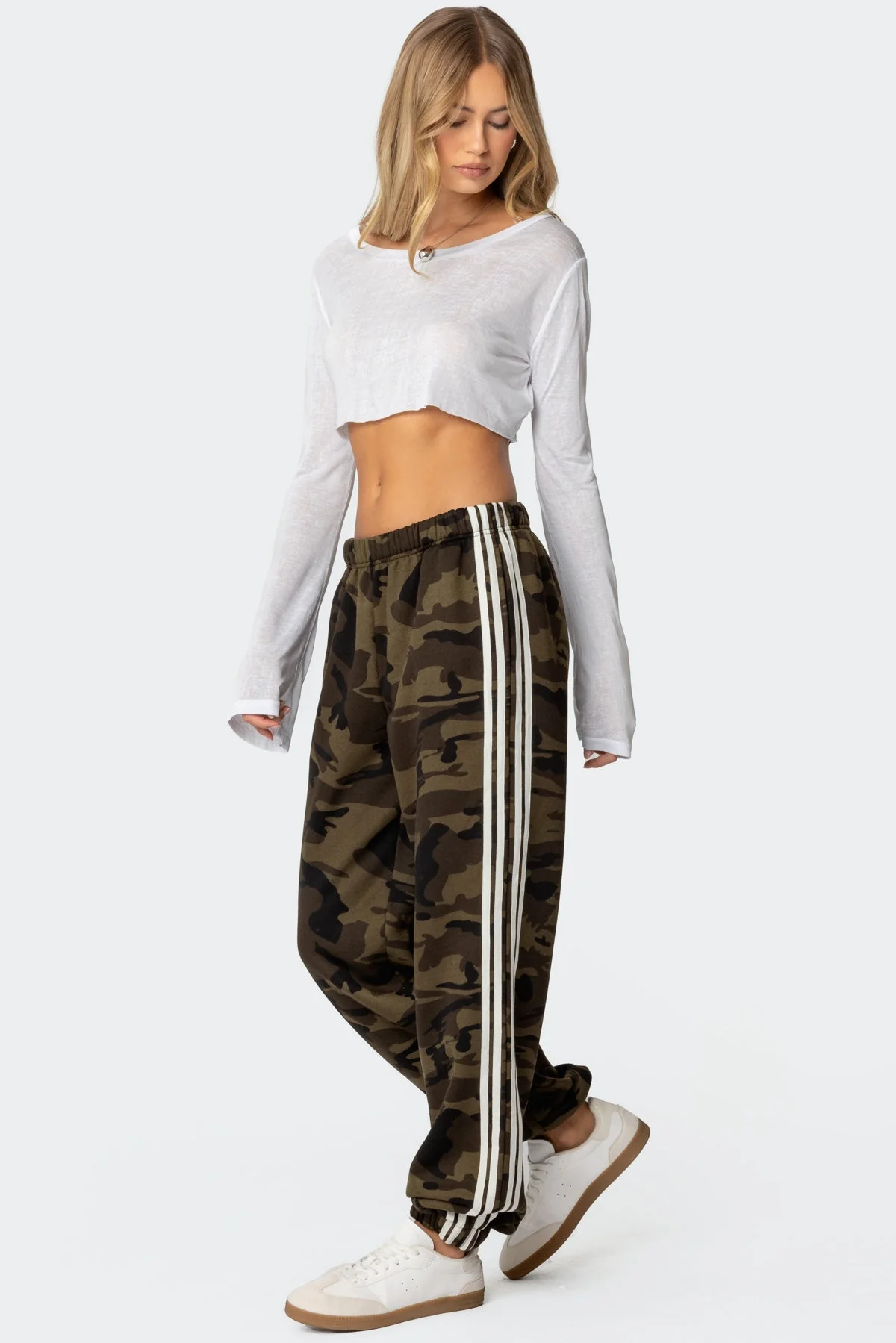 Camo Contrast Striped Joggers - Image 3