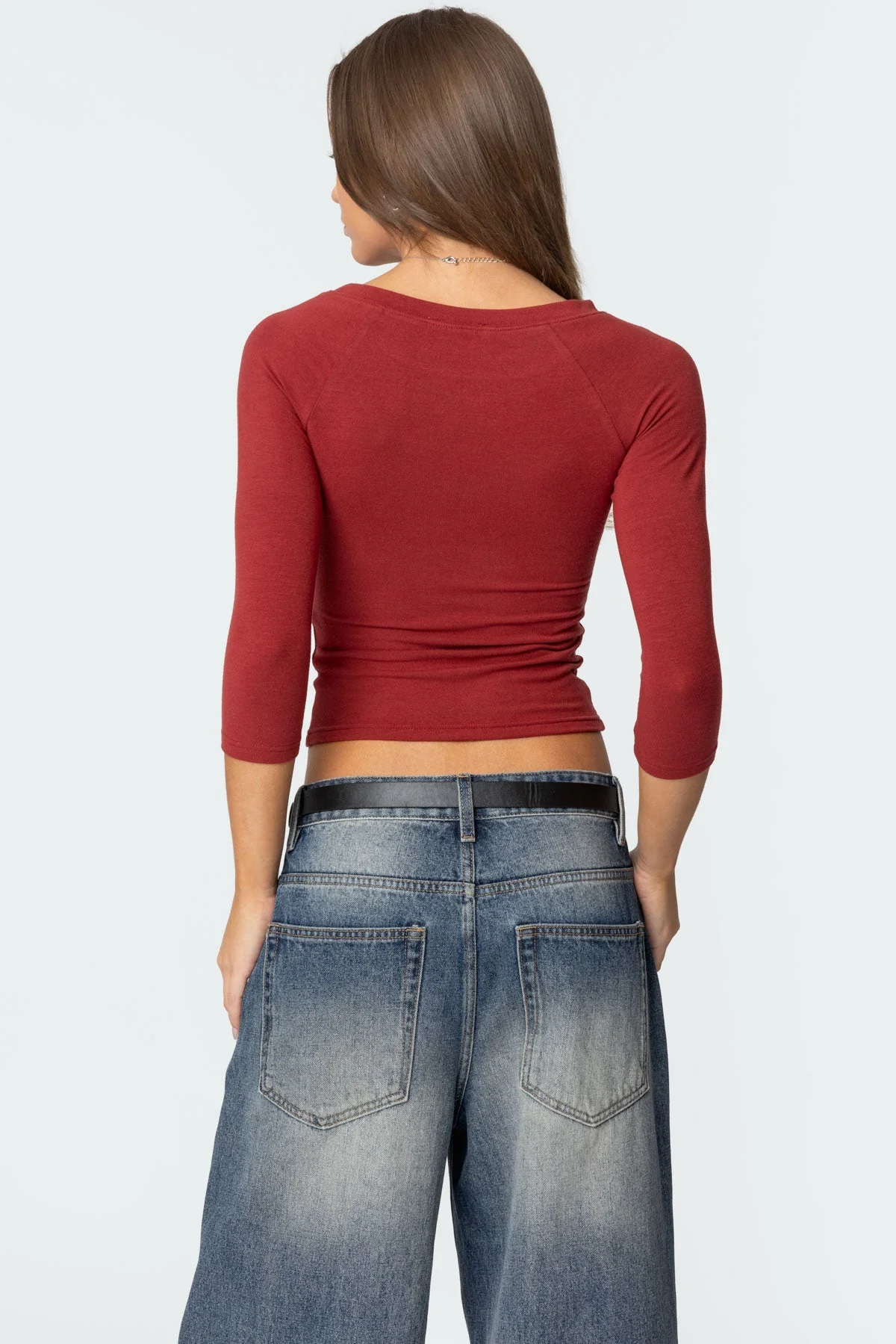 Mary Quarter Sleeve Wide Neck Top - Image 5