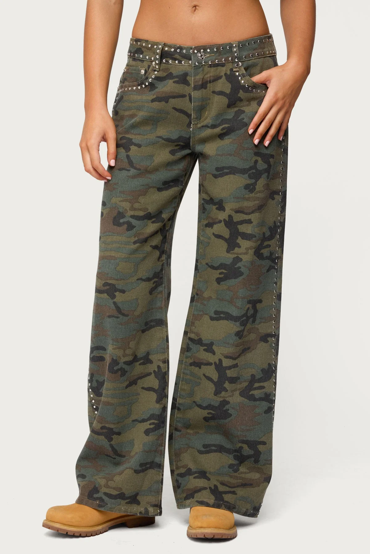 Quincy Studded Low Rise Baggy Jeans - Image 2