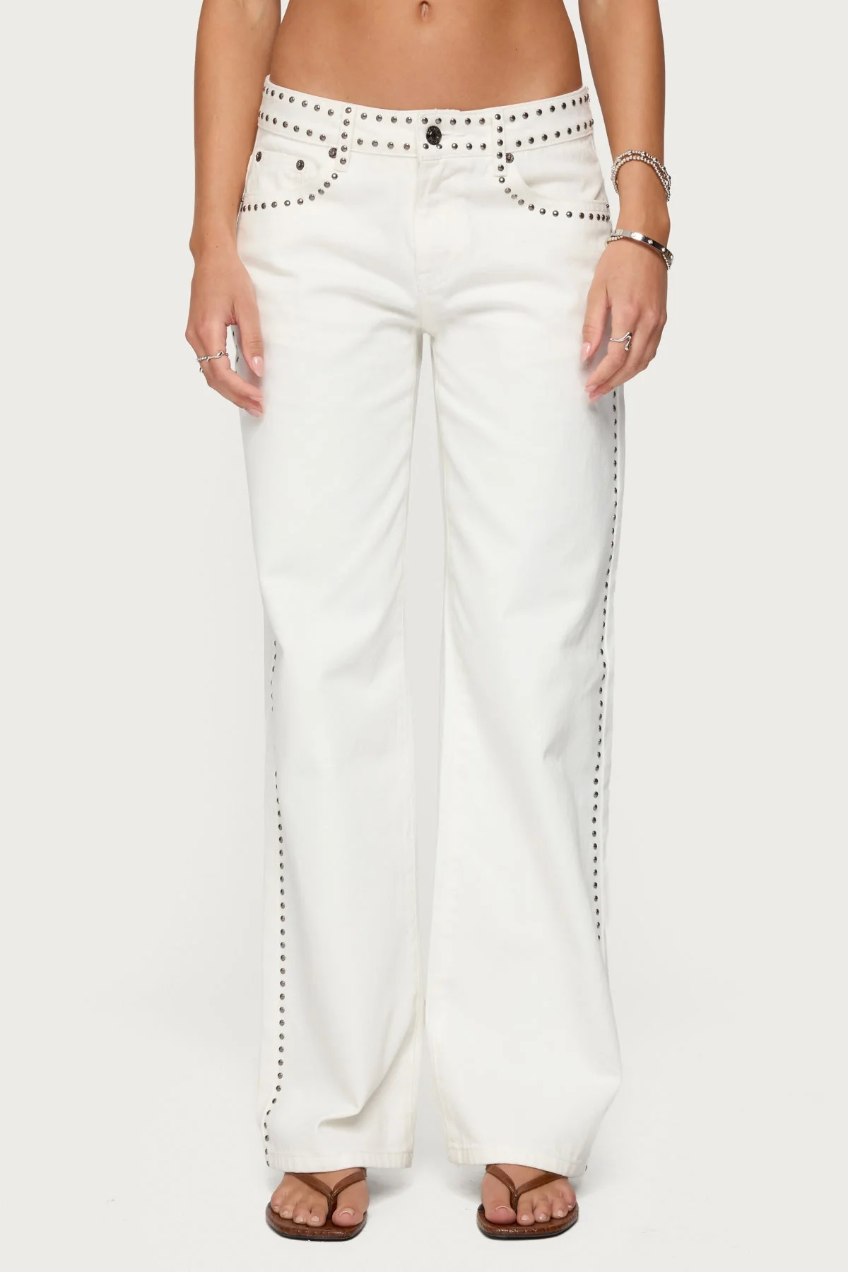 Quincy Studded Low Rise Baggy Jeans - Image 2