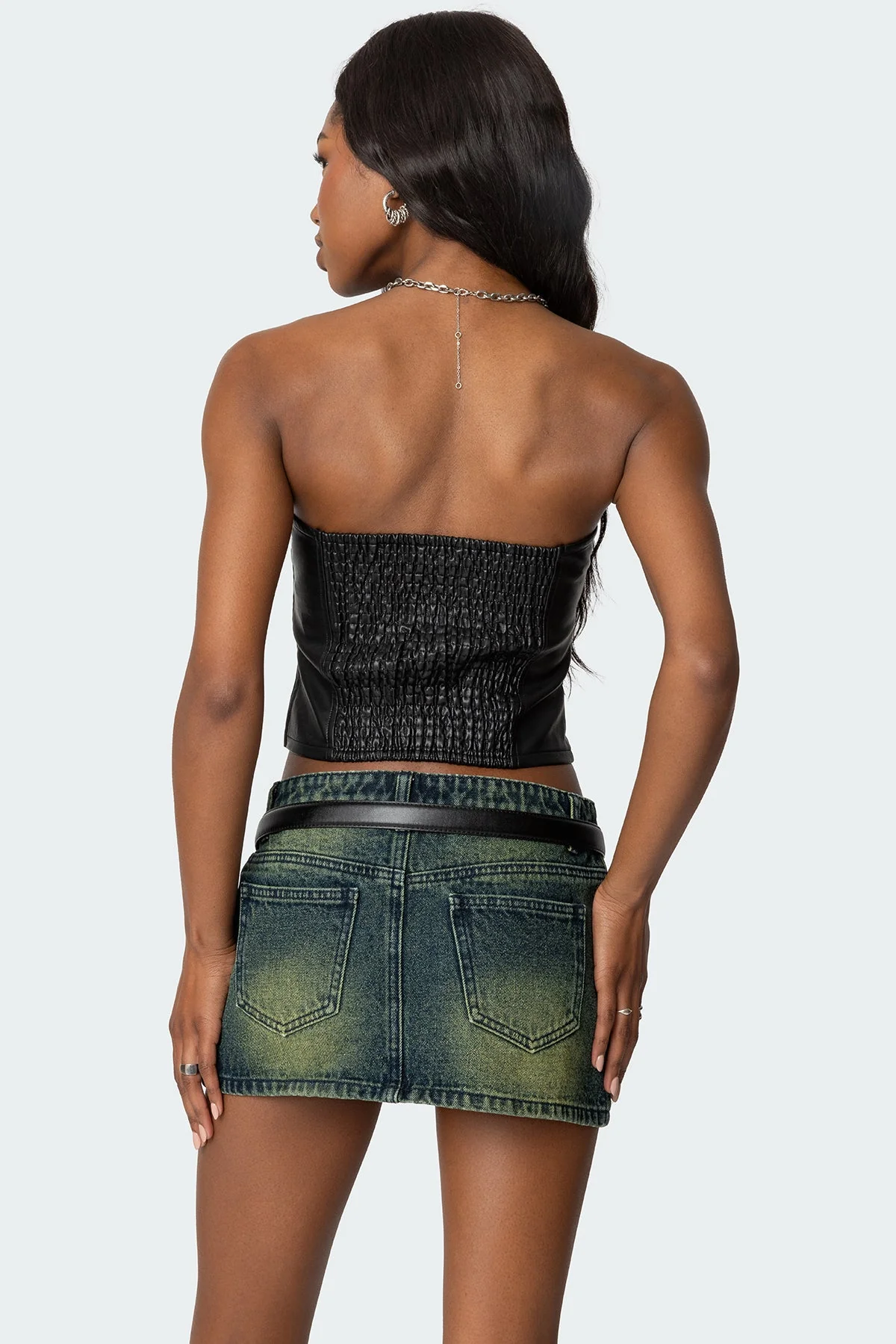 Myleigh Faux Leather Strapless Top - Image 5