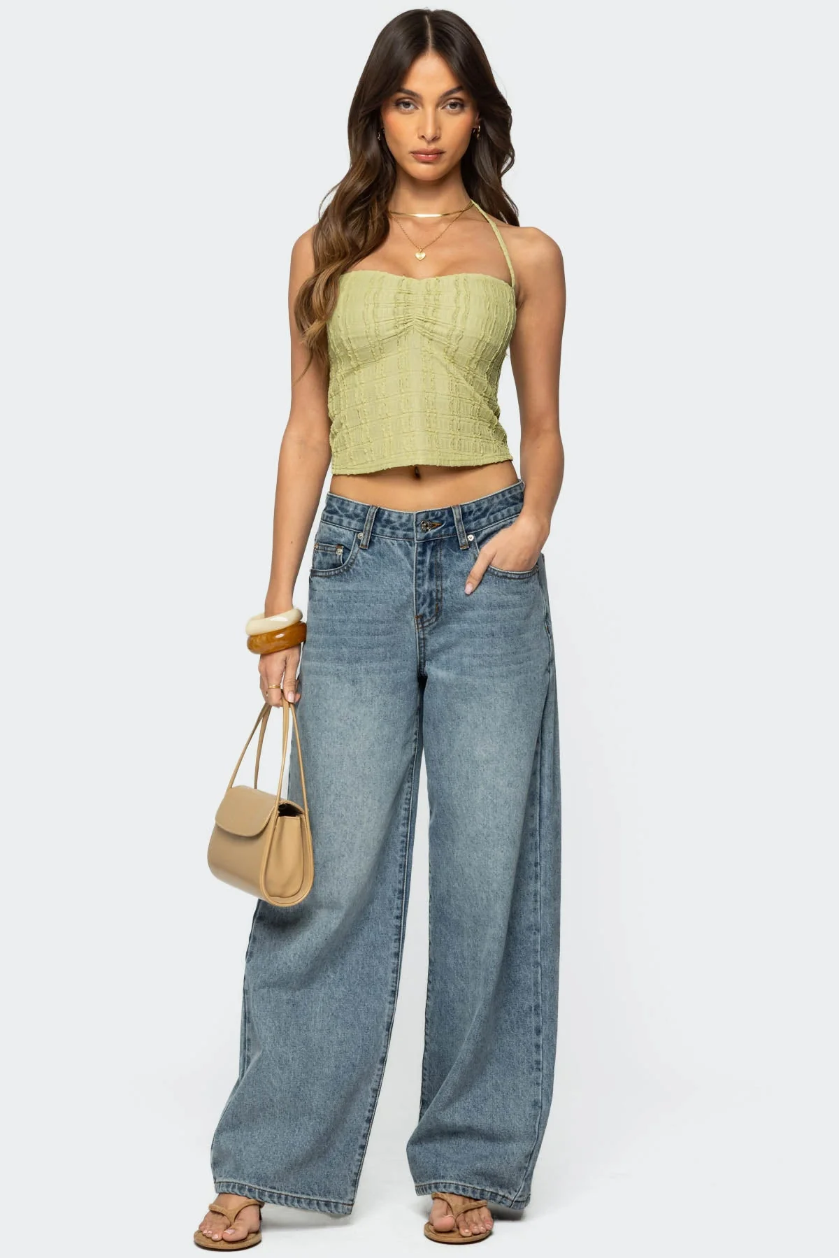Galya Textured Halter Top - Image 2
