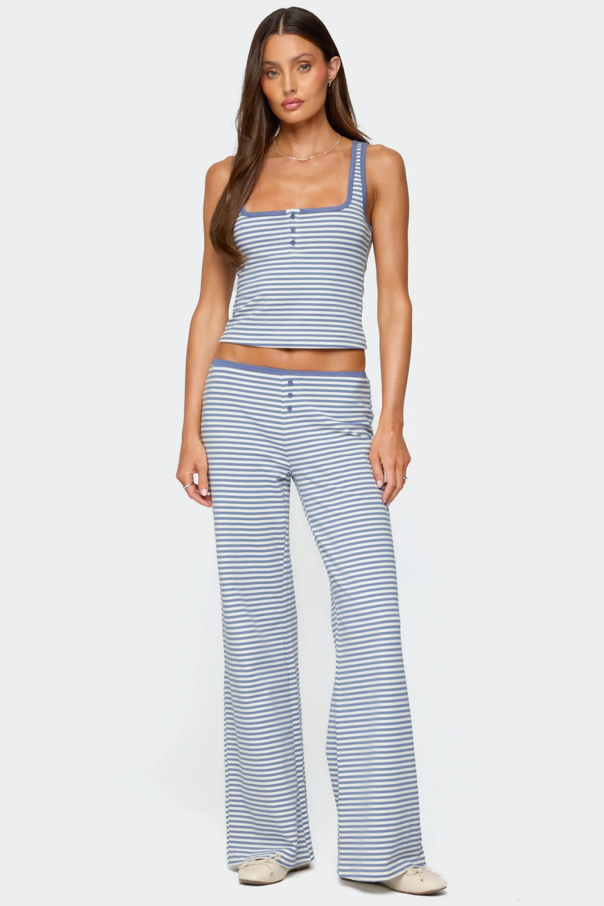 Monti Striped Henley Tank Top - Image 2