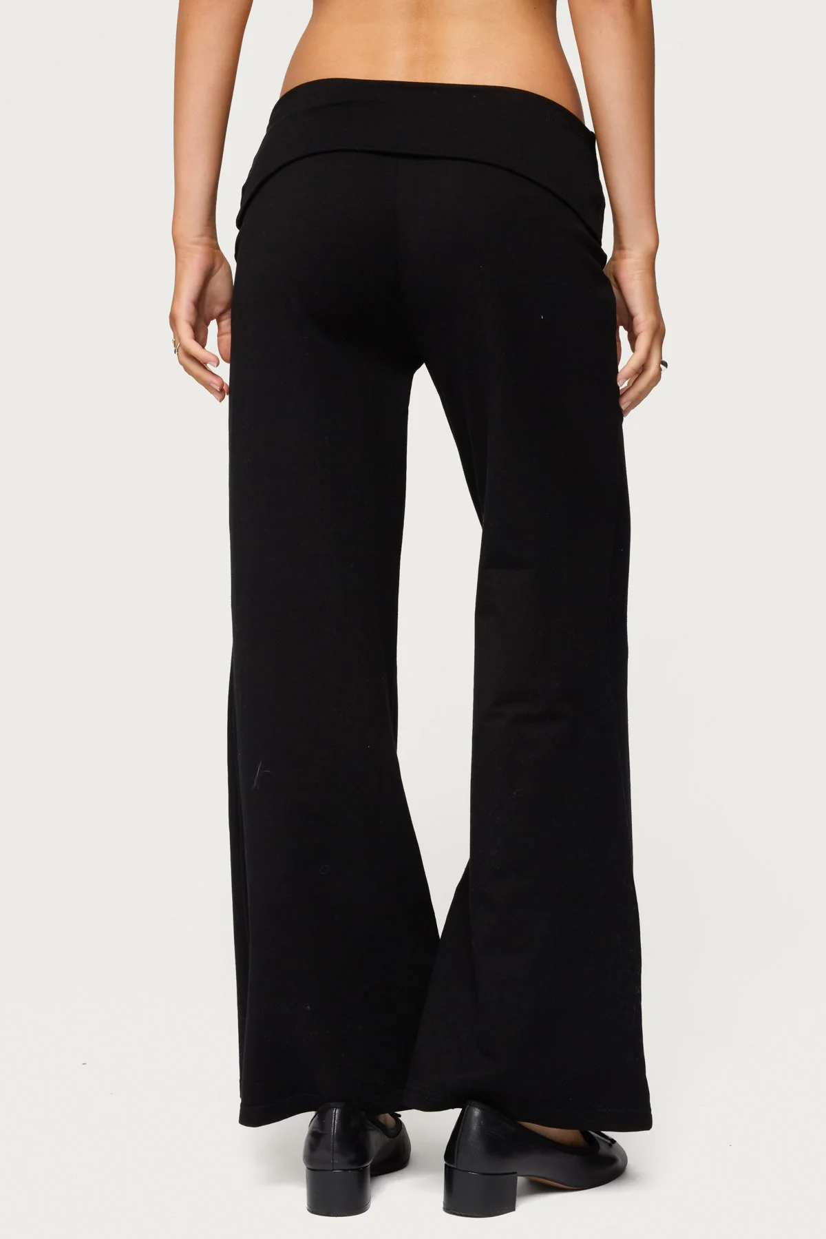Petite Wide Leg Foldover Trousers - Image 4