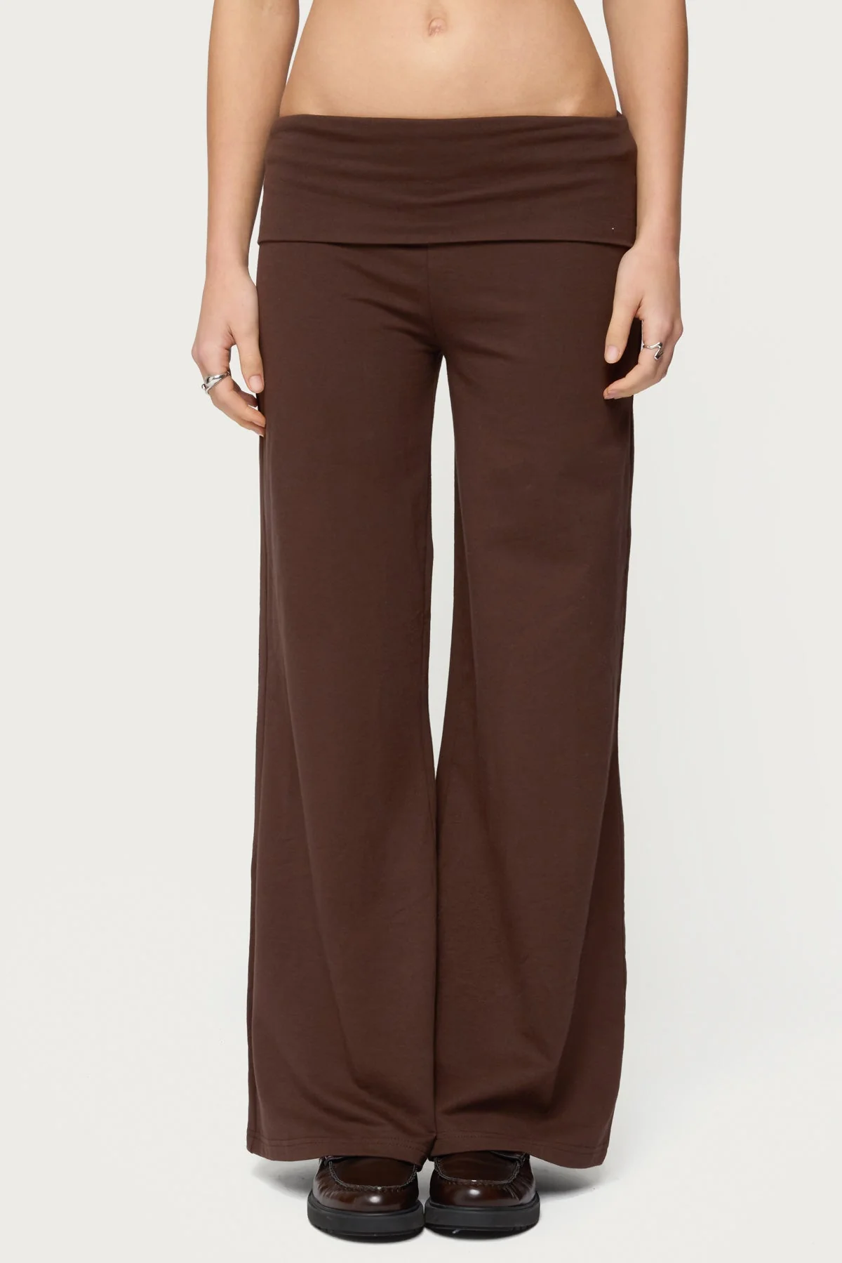 Petite Wide Leg Foldover Trousers - Image 2