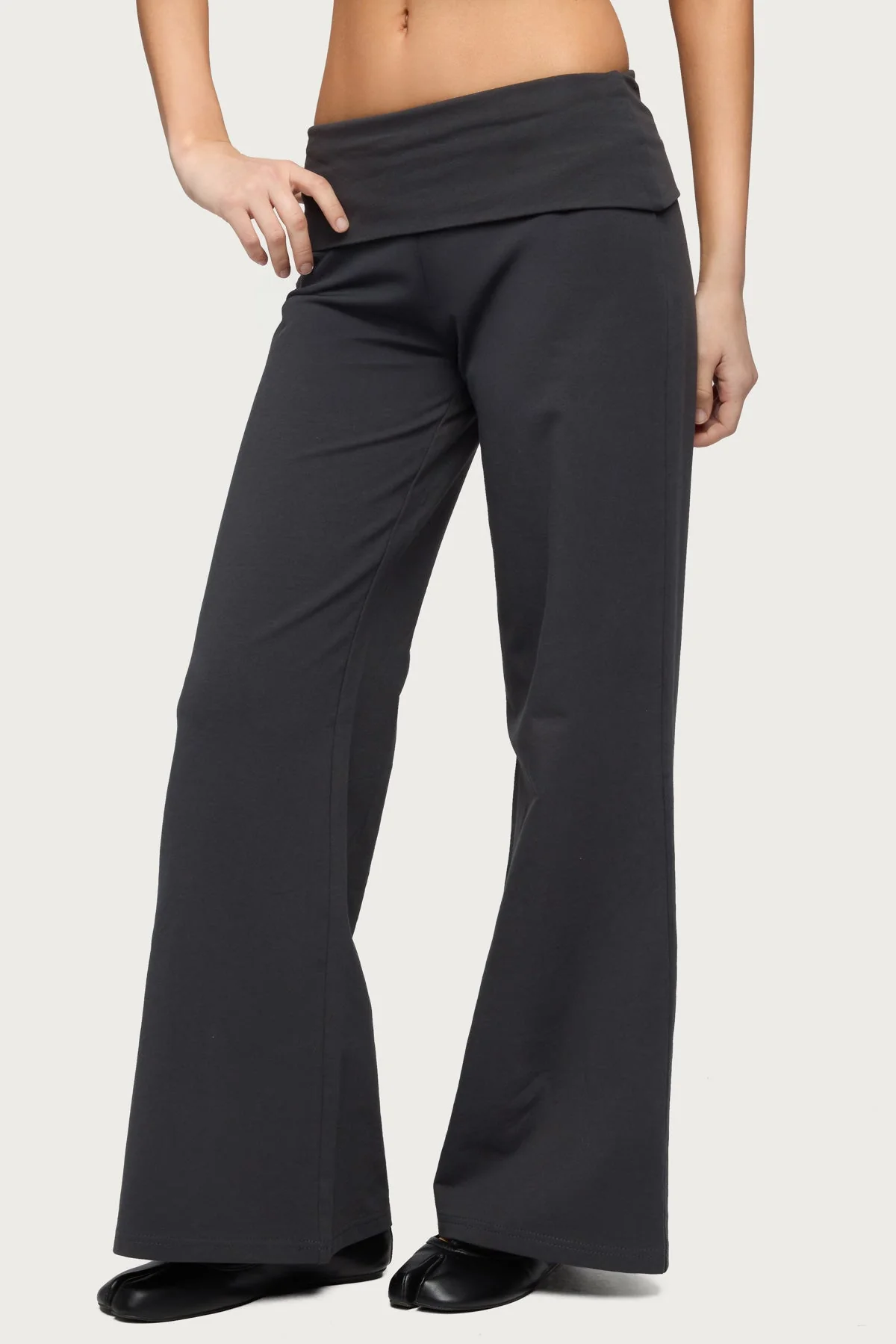 Petite Wide Leg Foldover Trousers - Image 3