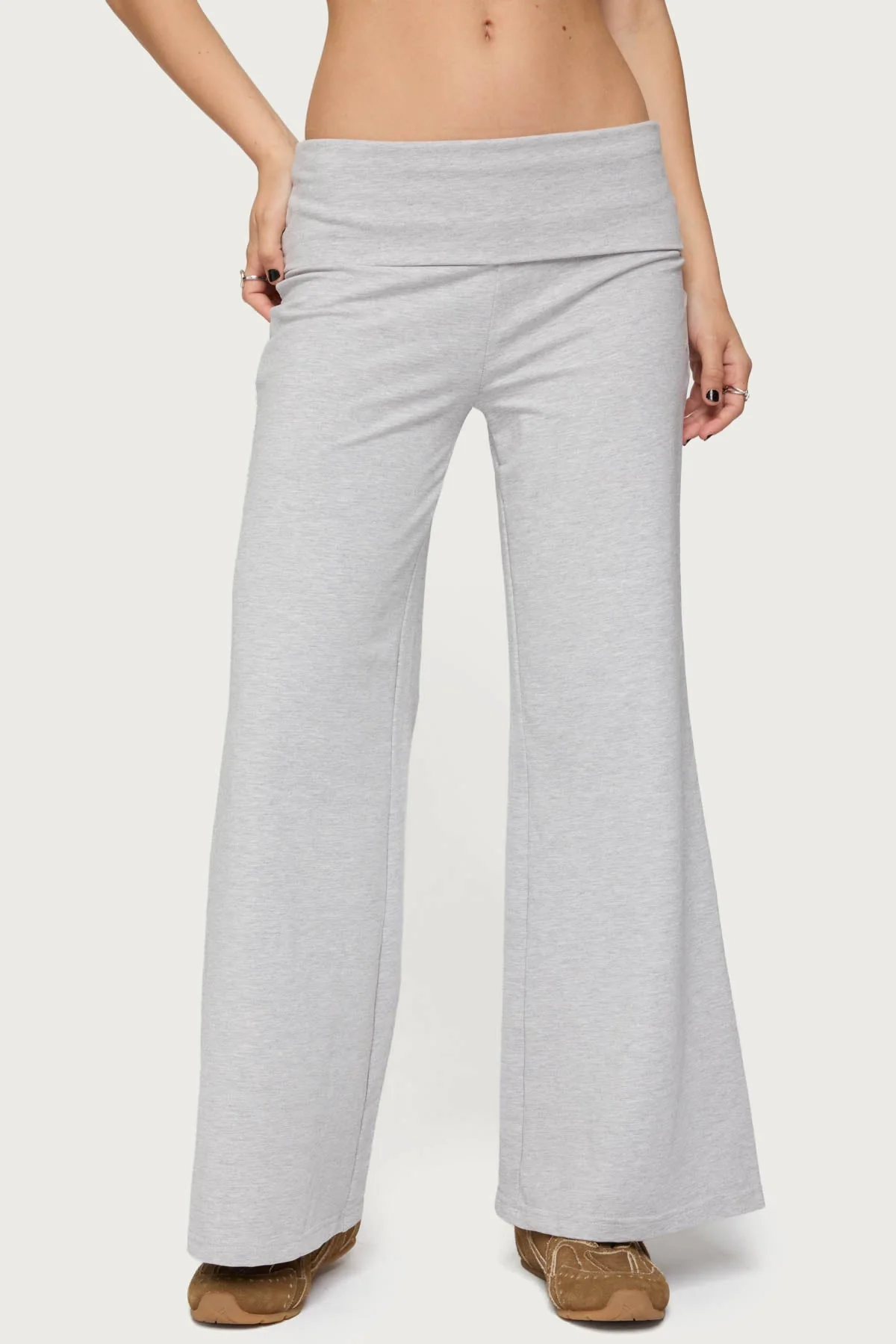 Petite Wide Leg Foldover Trousers - Image 3