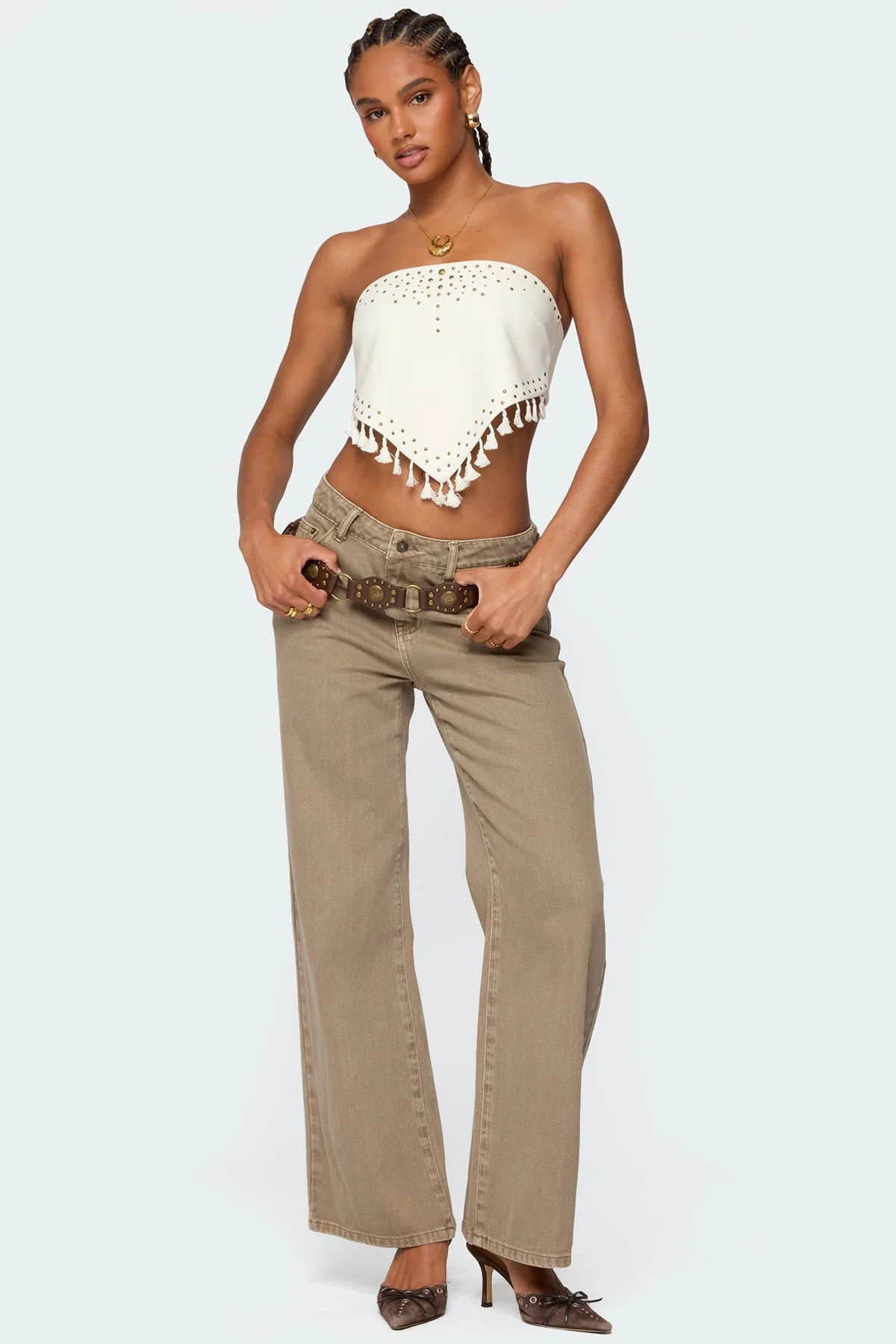 Stud & Tassel Handkerchief Top - Image 5