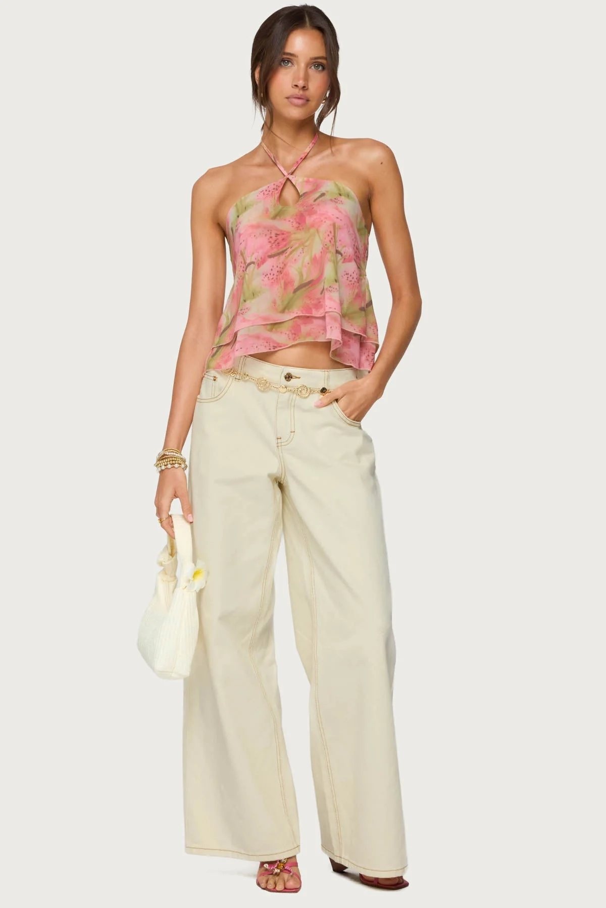 Dragon Lily Layered Chiffon Halter Top - Image 5