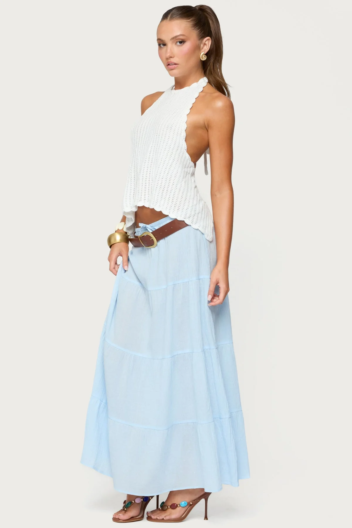 Ivey Backless Crochet Halter Top - Image 3