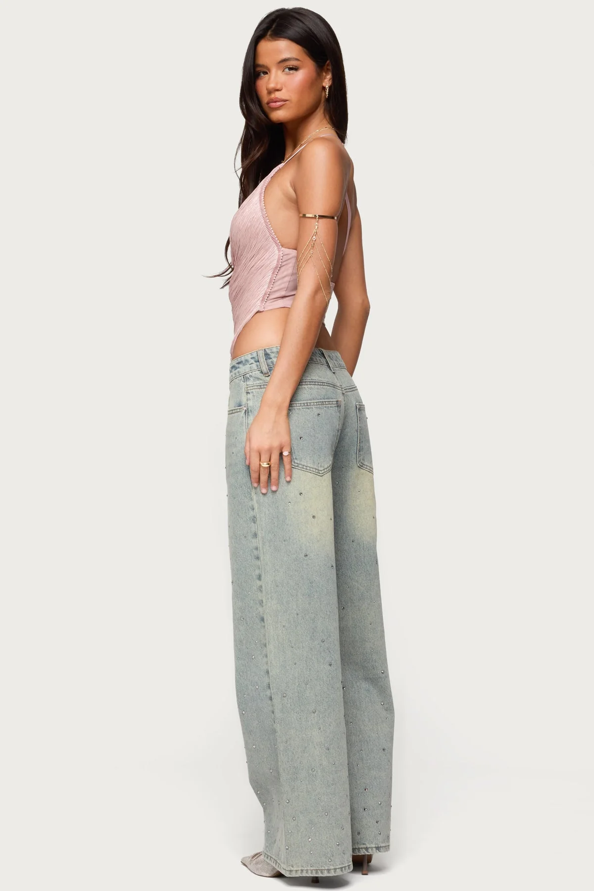 Elenie Fringed Cowl Neck Top - Image 2