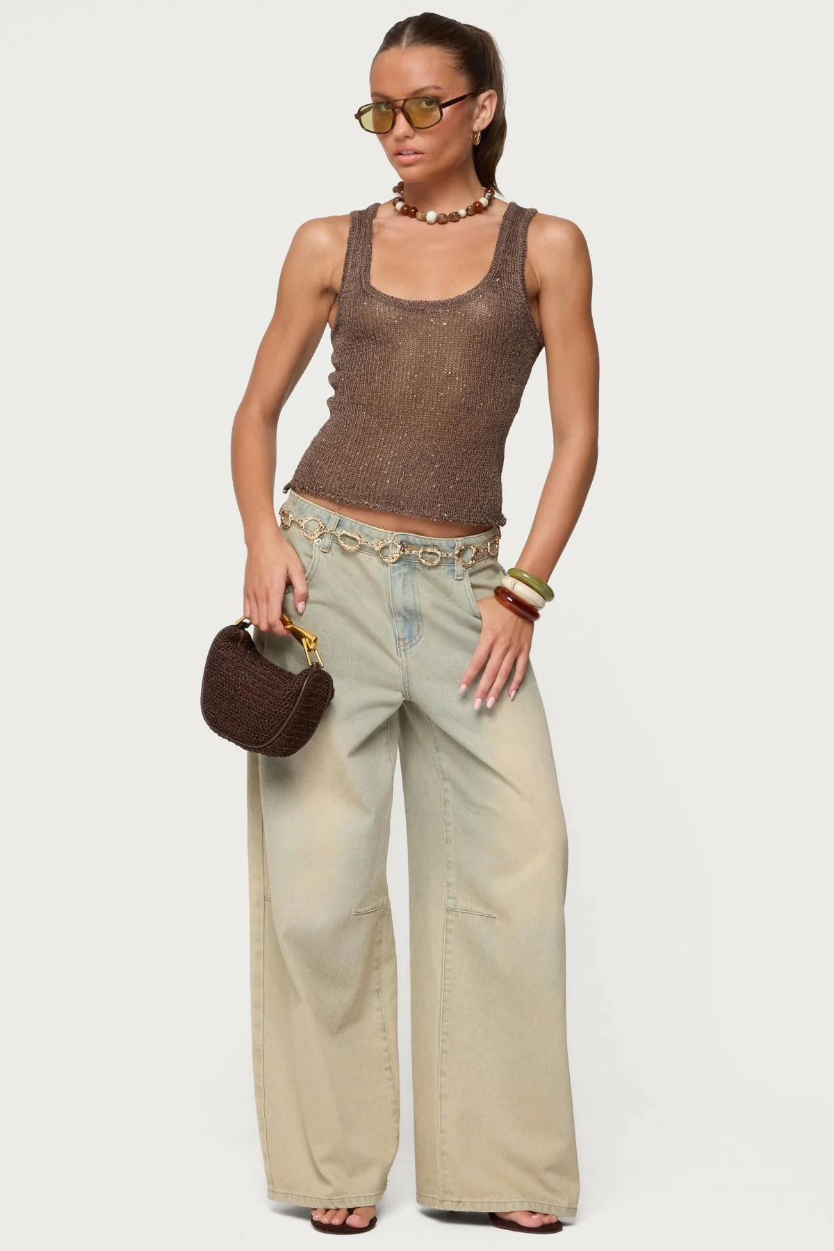 Eleora Sequin Knit Tank Top - Image 3