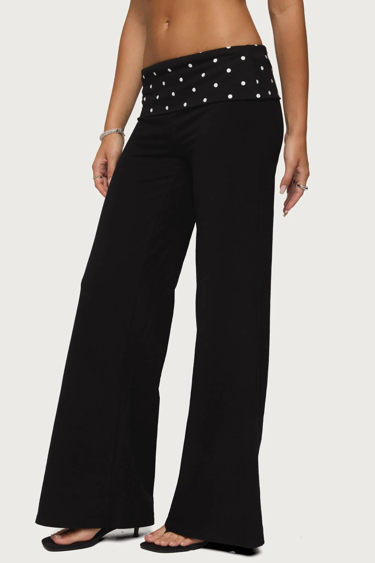 Reeva Polka Dot Foldover Trousers - Image 4