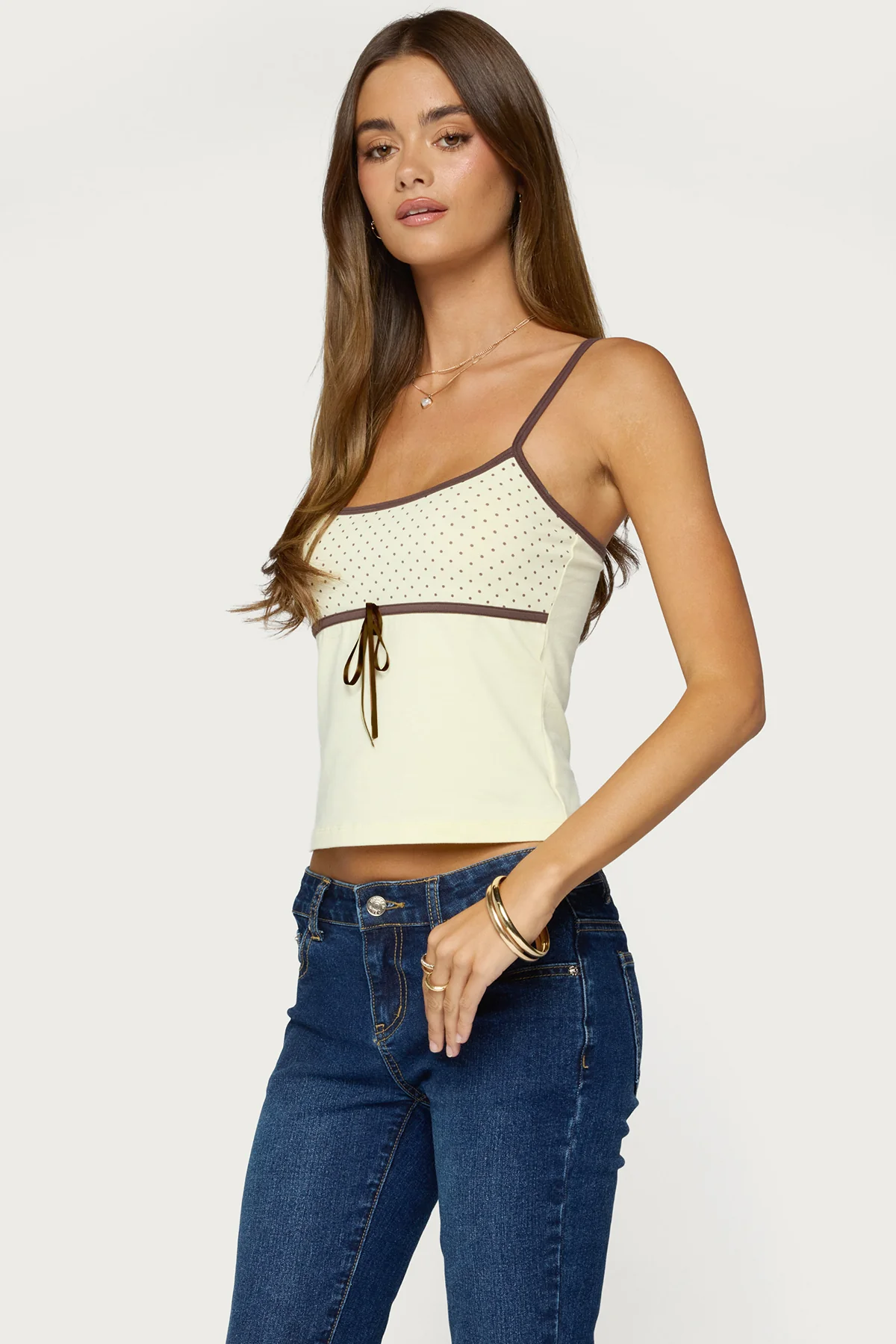 Rhoda Contrast Polka Dot Tank Top - Image 3
