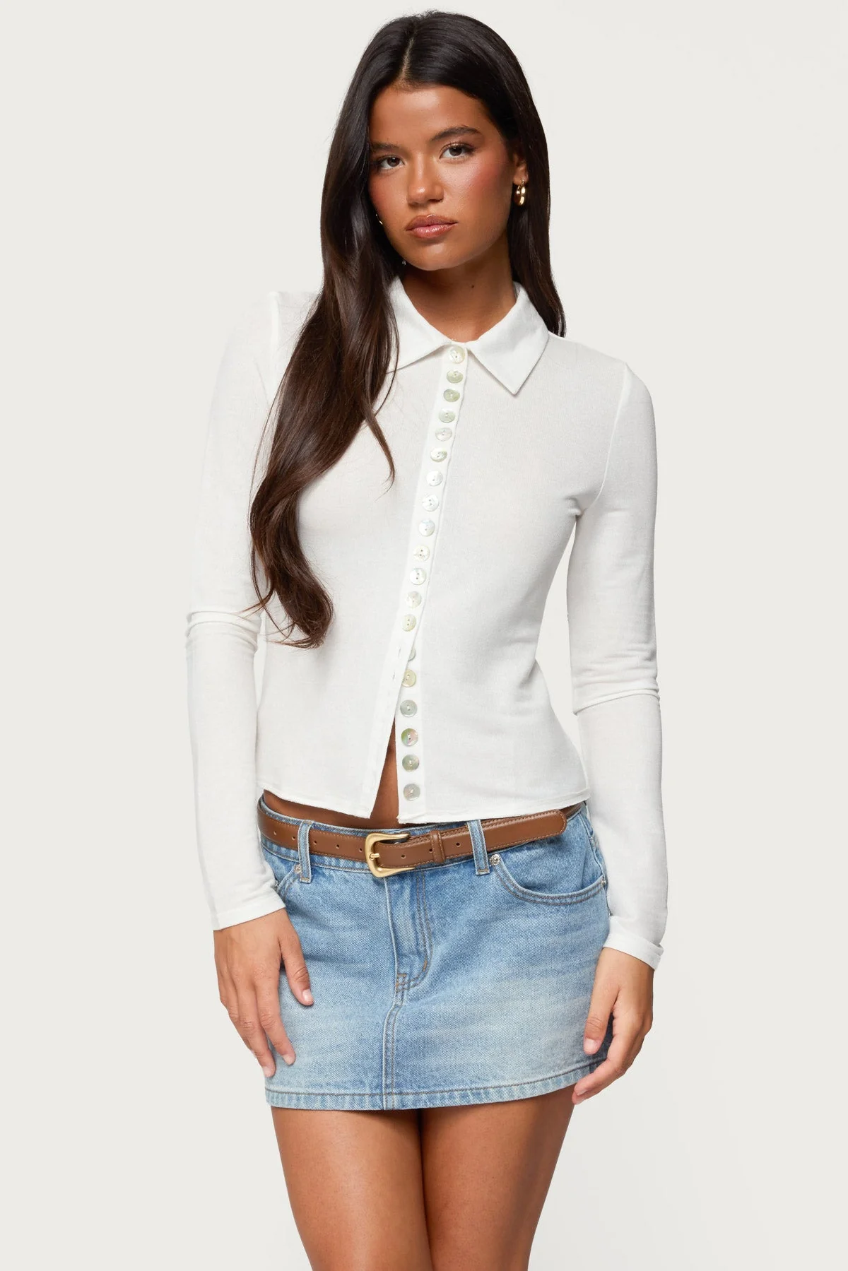Pennie Iridescent Button Up Shirt