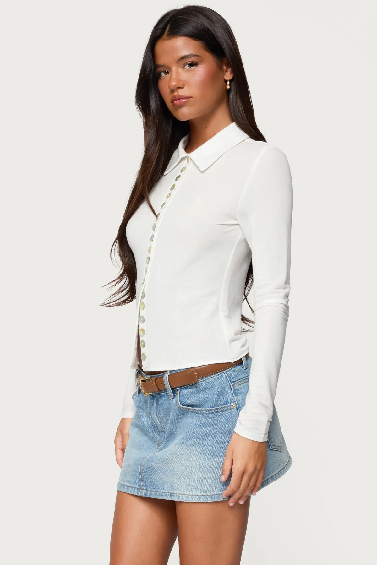 Pennie Iridescent Button Up Shirt - Image 3