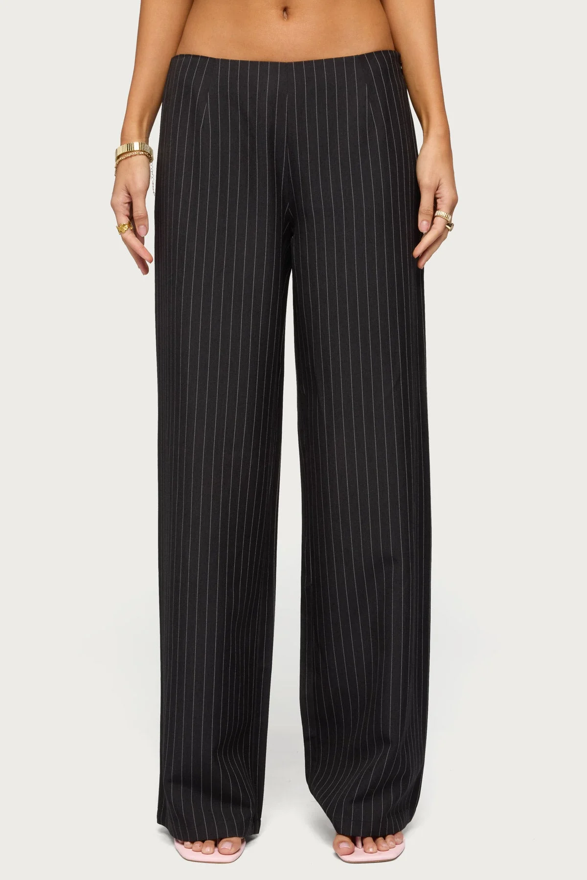 Kerie Pinstripe Low Rise Trousers - Image 2