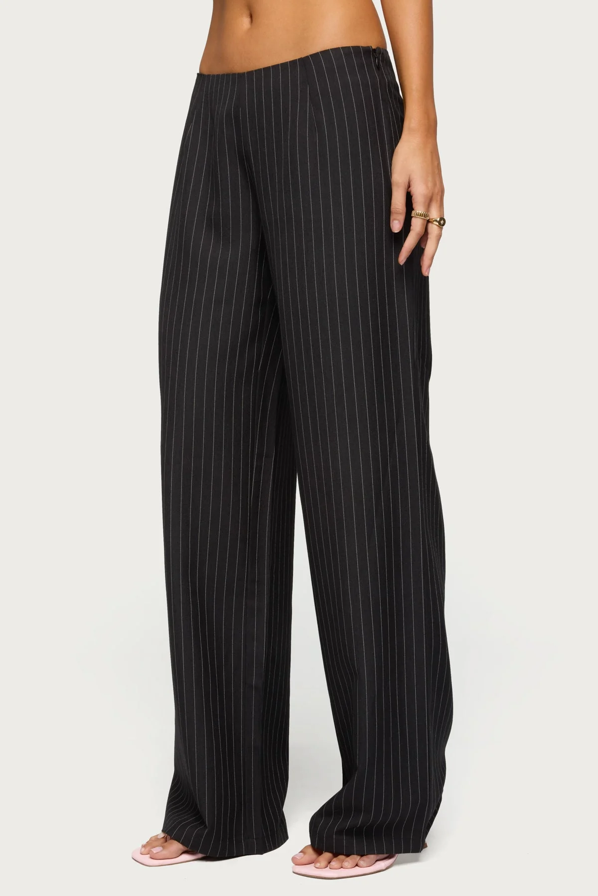 Kerie Pinstripe Low Rise Trousers - Image 3