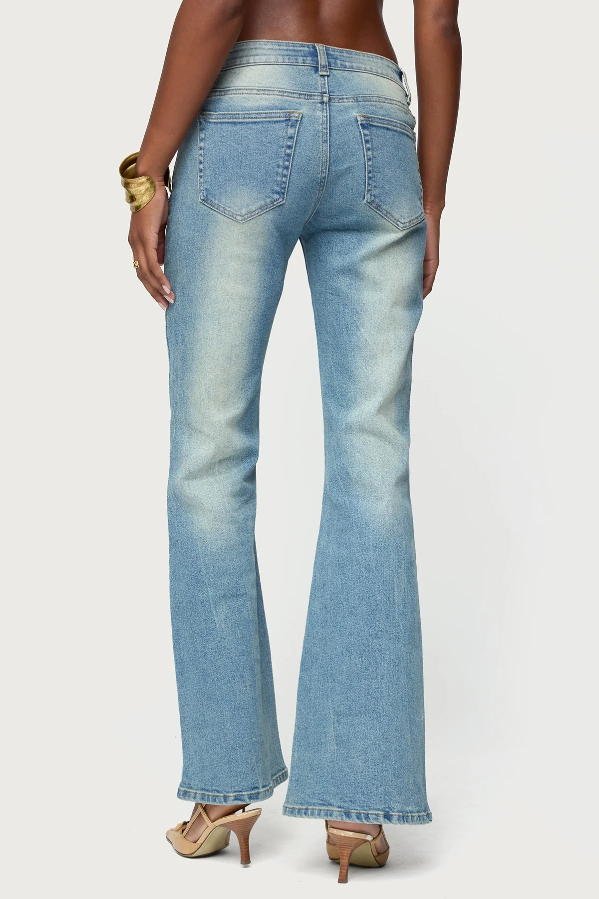 Jenni Washed Low Rise Flared Jeans - Image 4
