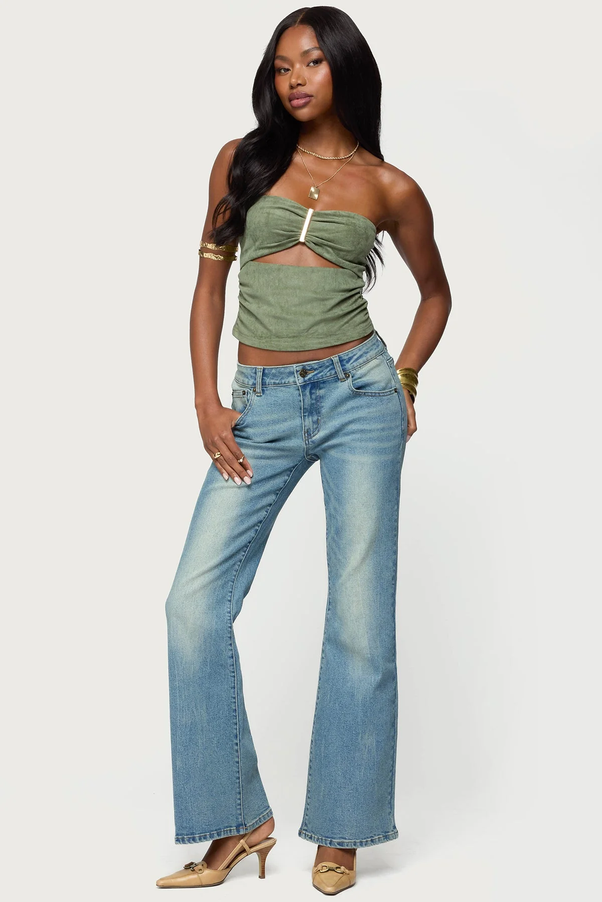 Jenni Washed Low Rise Flared Jeans - Image 5