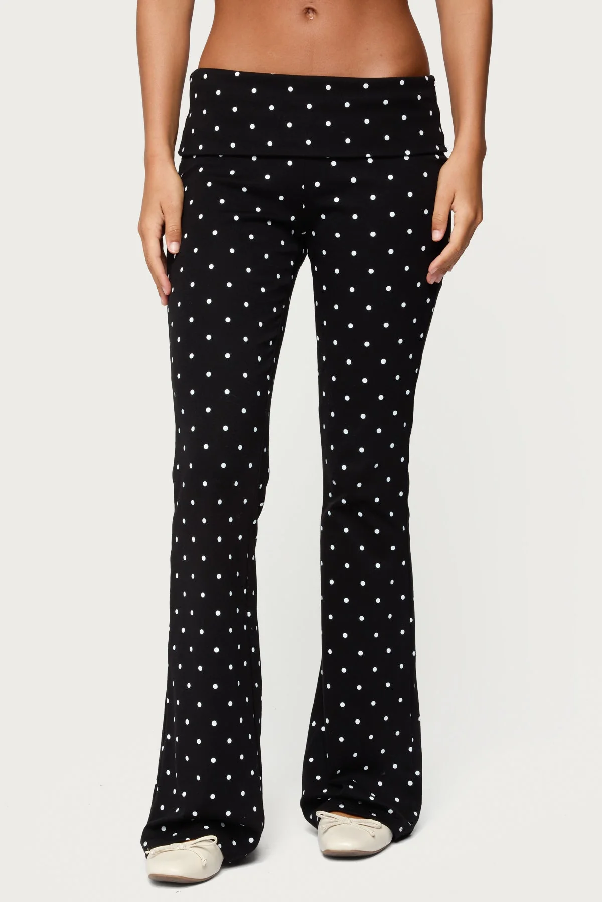 Daliya Polka Dot Fold Over Trousers - Image 2