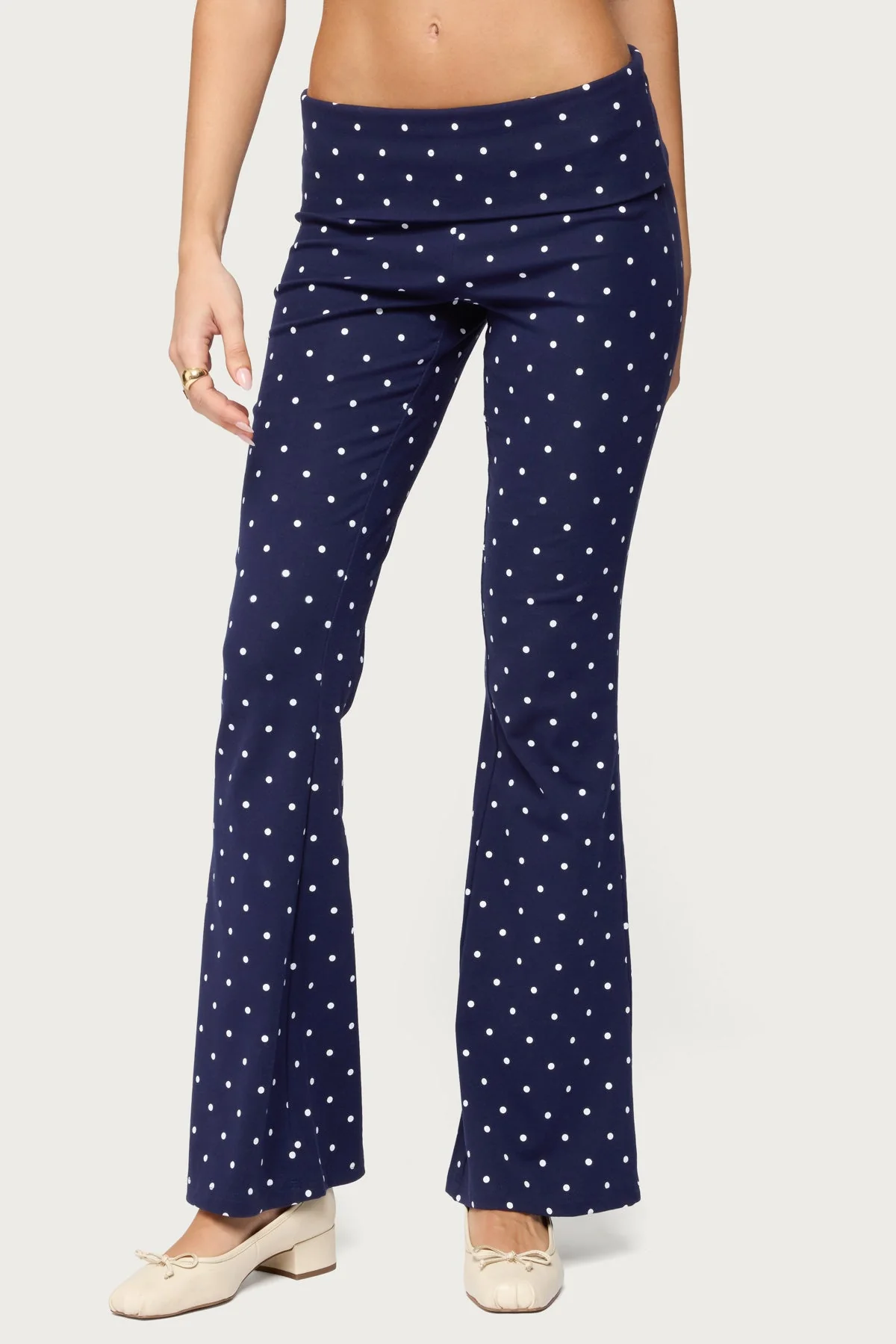 Daliya Polka Dot Fold Over Trousers - Image 2