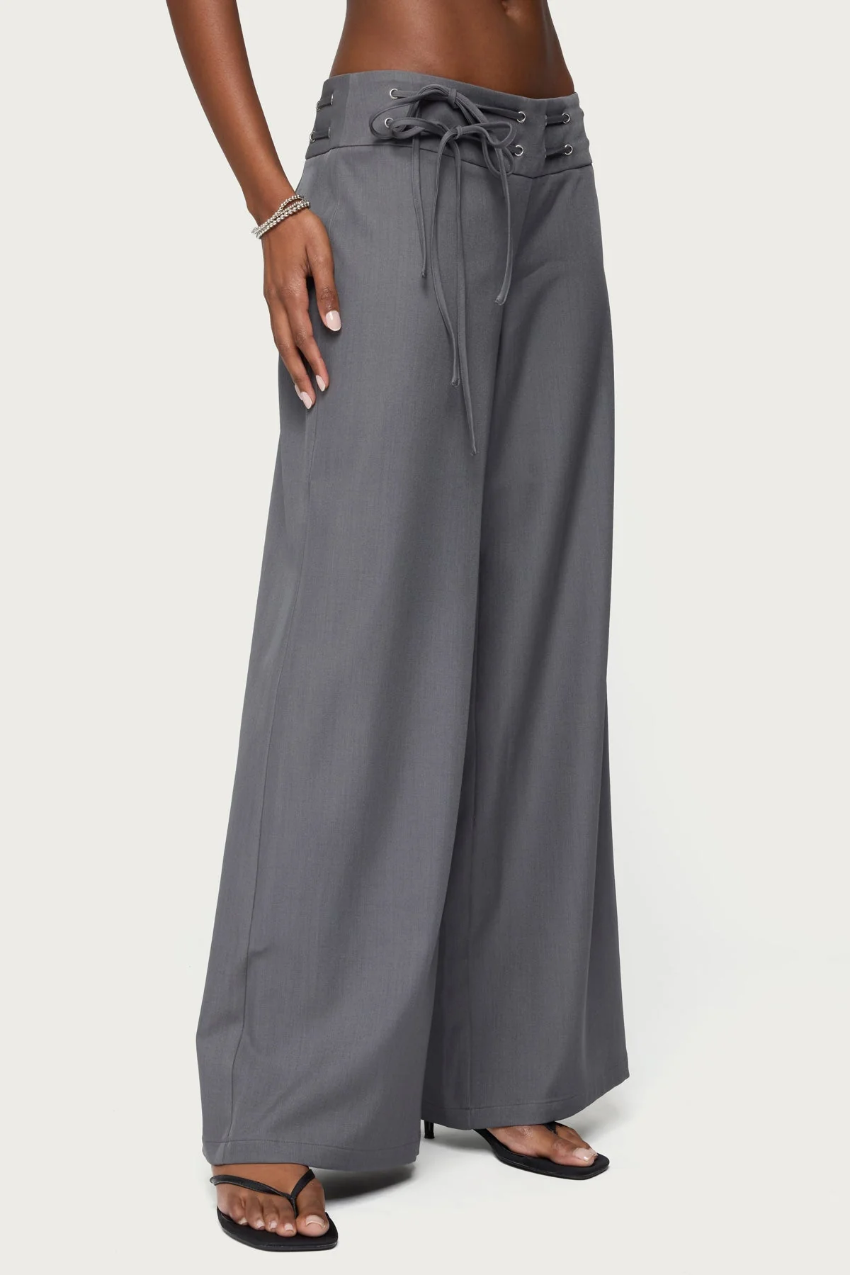Willard Baggy Lace Up Belt Trousers - Image 3