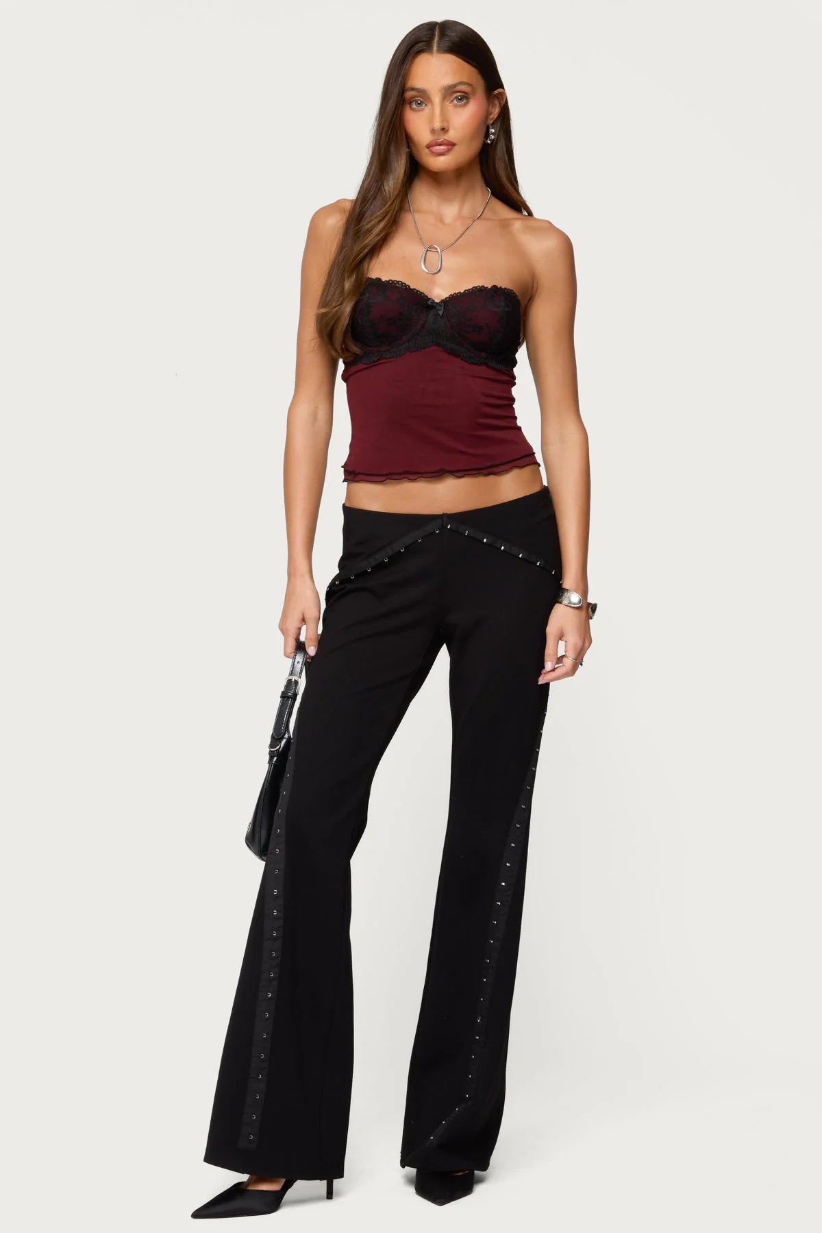 Contrast Lacey Mesh Bra Top - Image 2